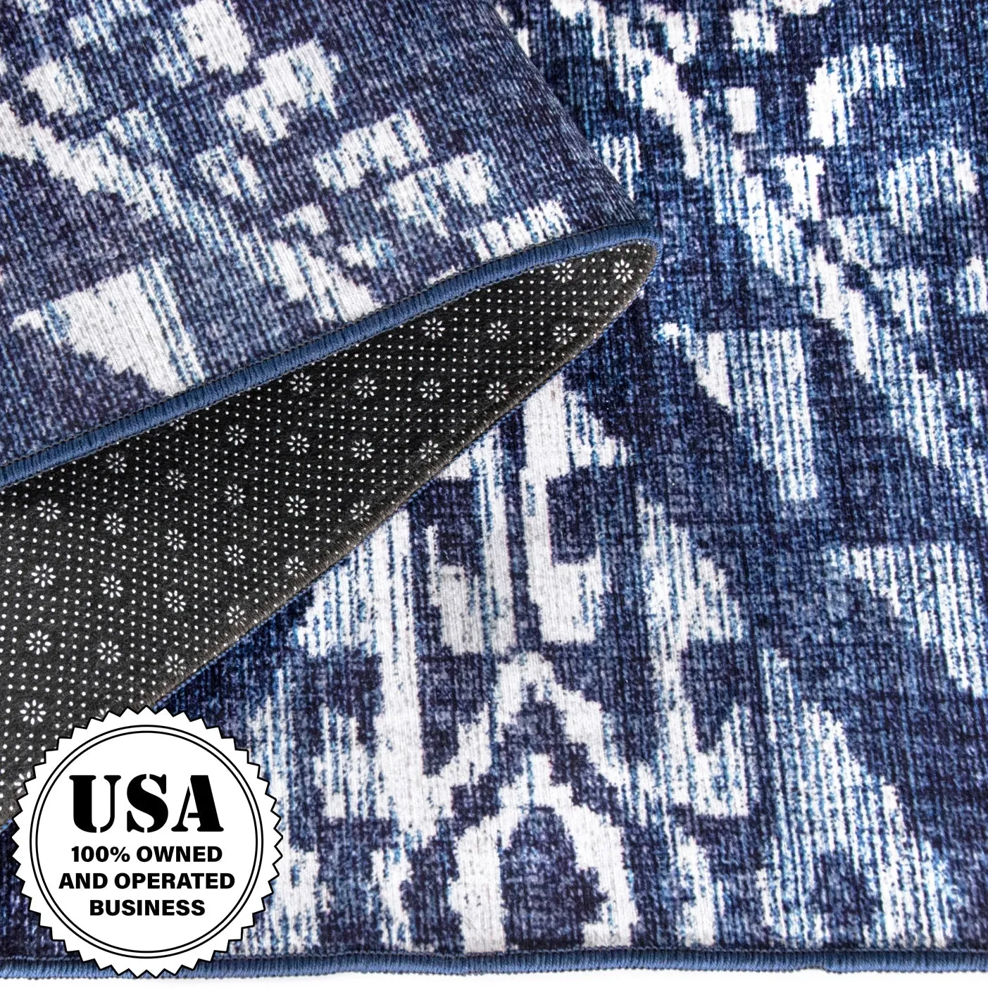 FH Home Machine Washable Area Rug - Stain Resistant Non-Shed Eco-Friendly
