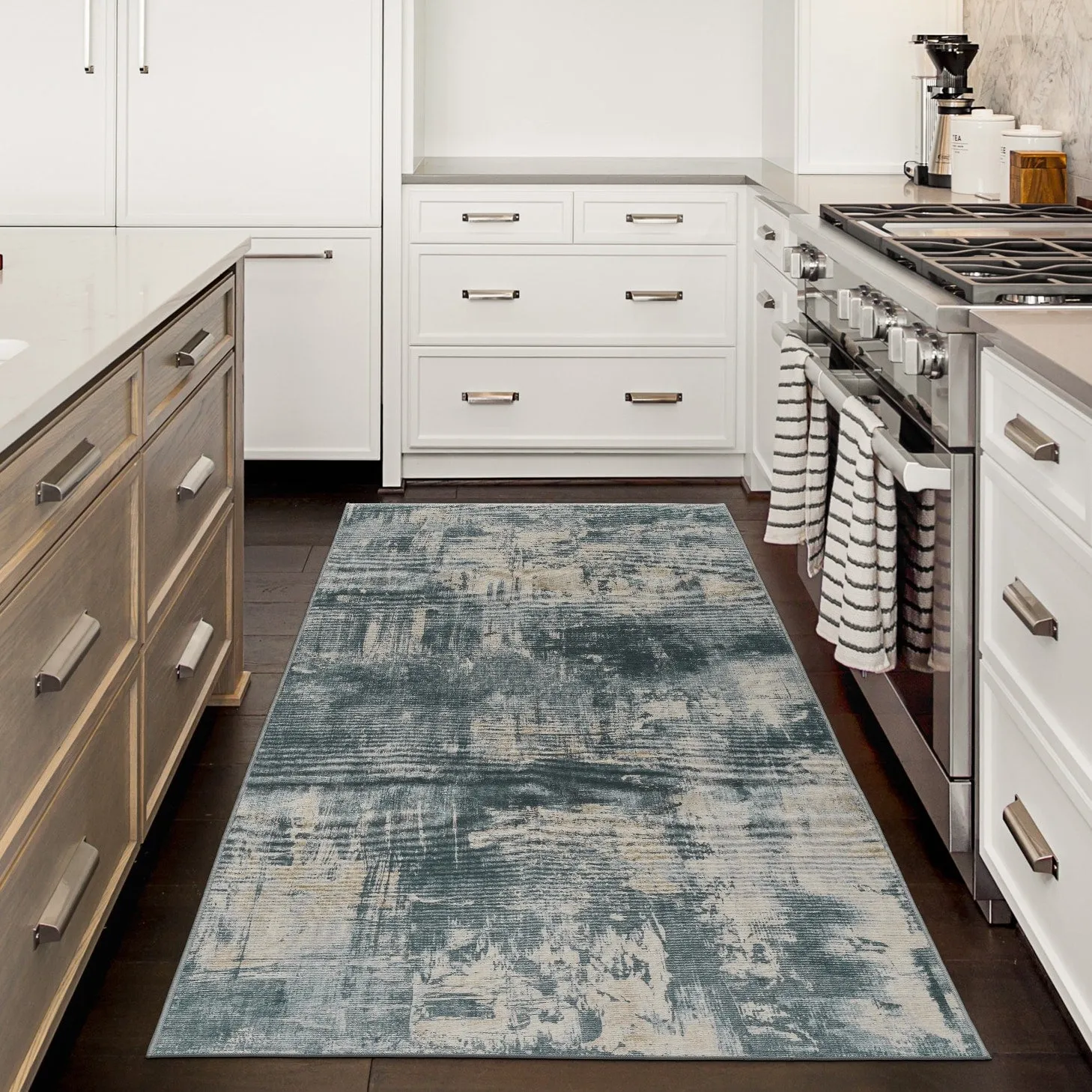 FH Home Machine Washable Area Rug - Stain Resistant Non-Shed Eco-Friendly