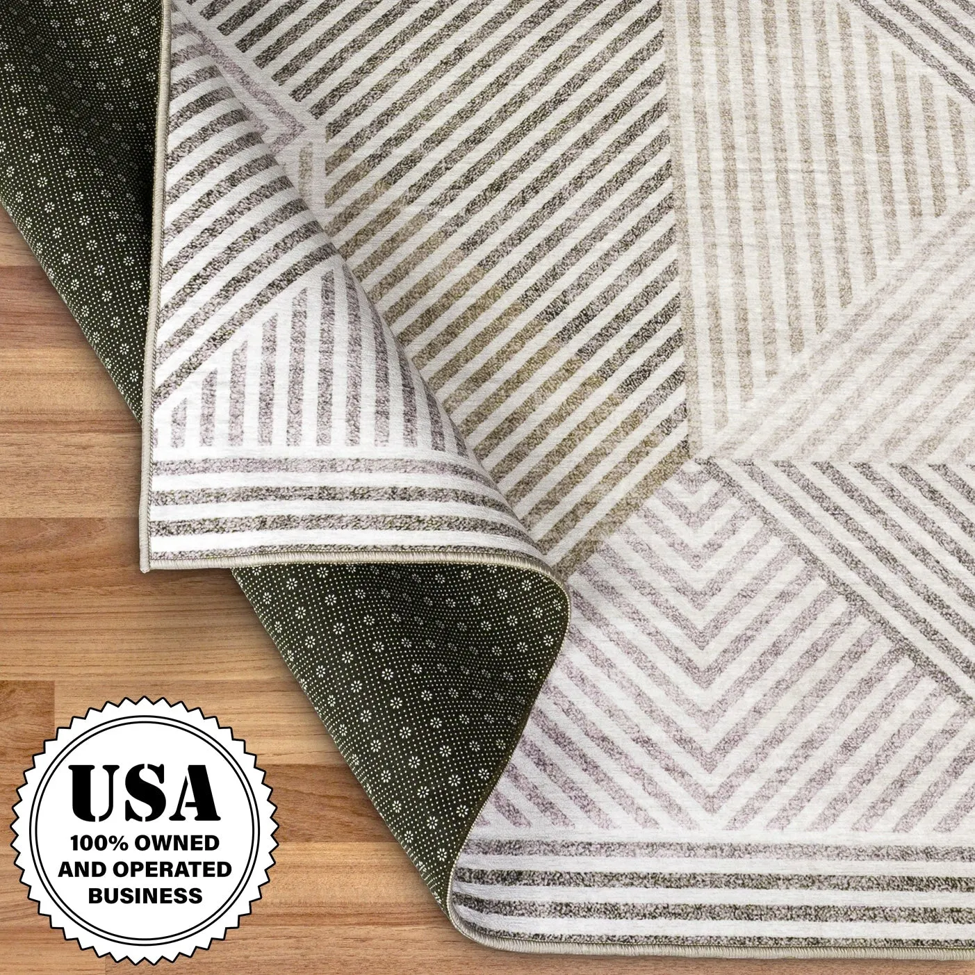 FH Home Machine Washable Area Rug - Stain Resistant Non-Shed Eco-Friendly