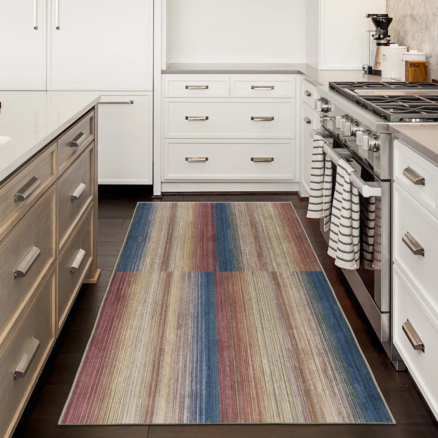 FH Home Machine Washable Area Rug - Stain Resistant Non-Shed Eco-Friendly