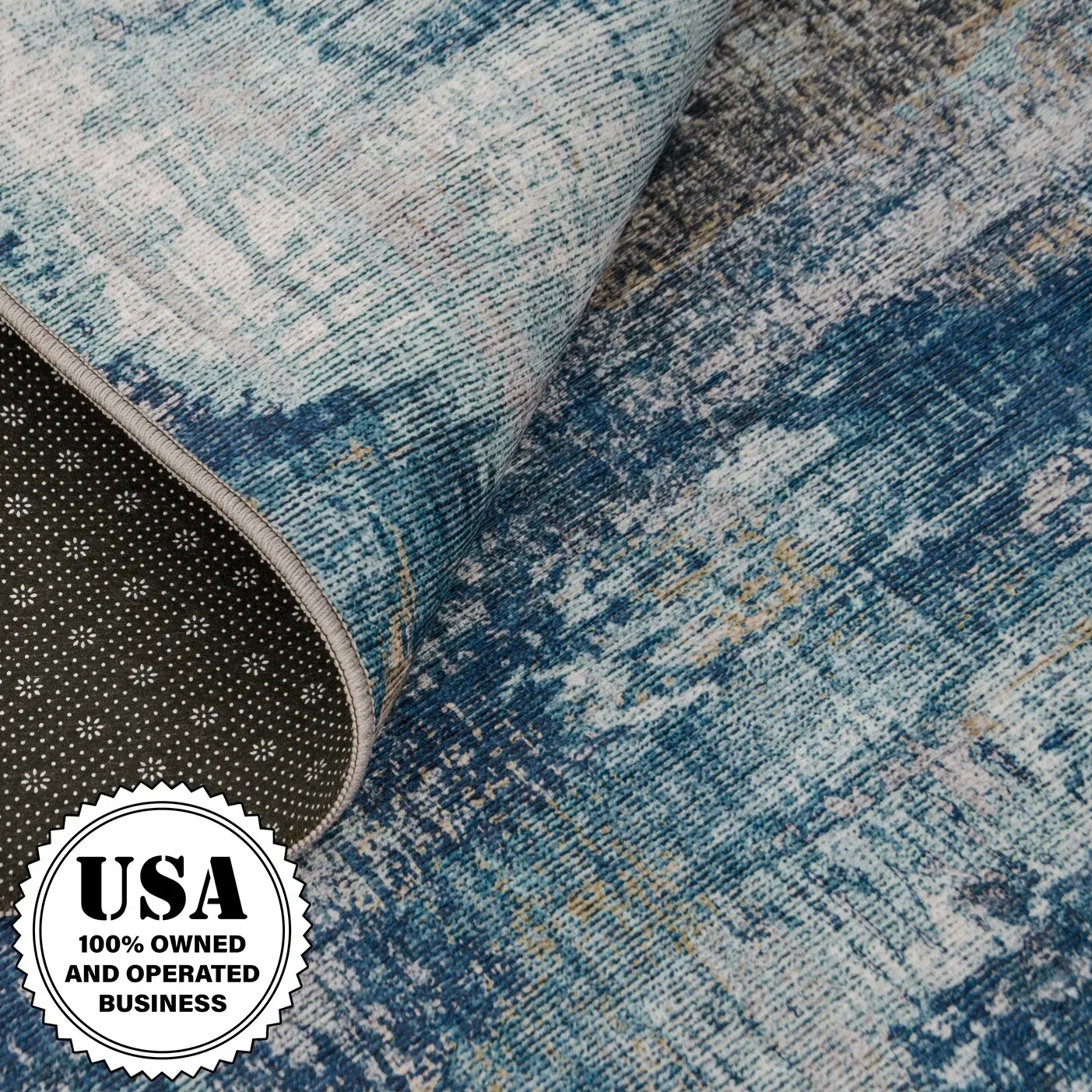 FH Home Machine Washable Area Rug - Stain Resistant Non-Shed Eco-Friendly