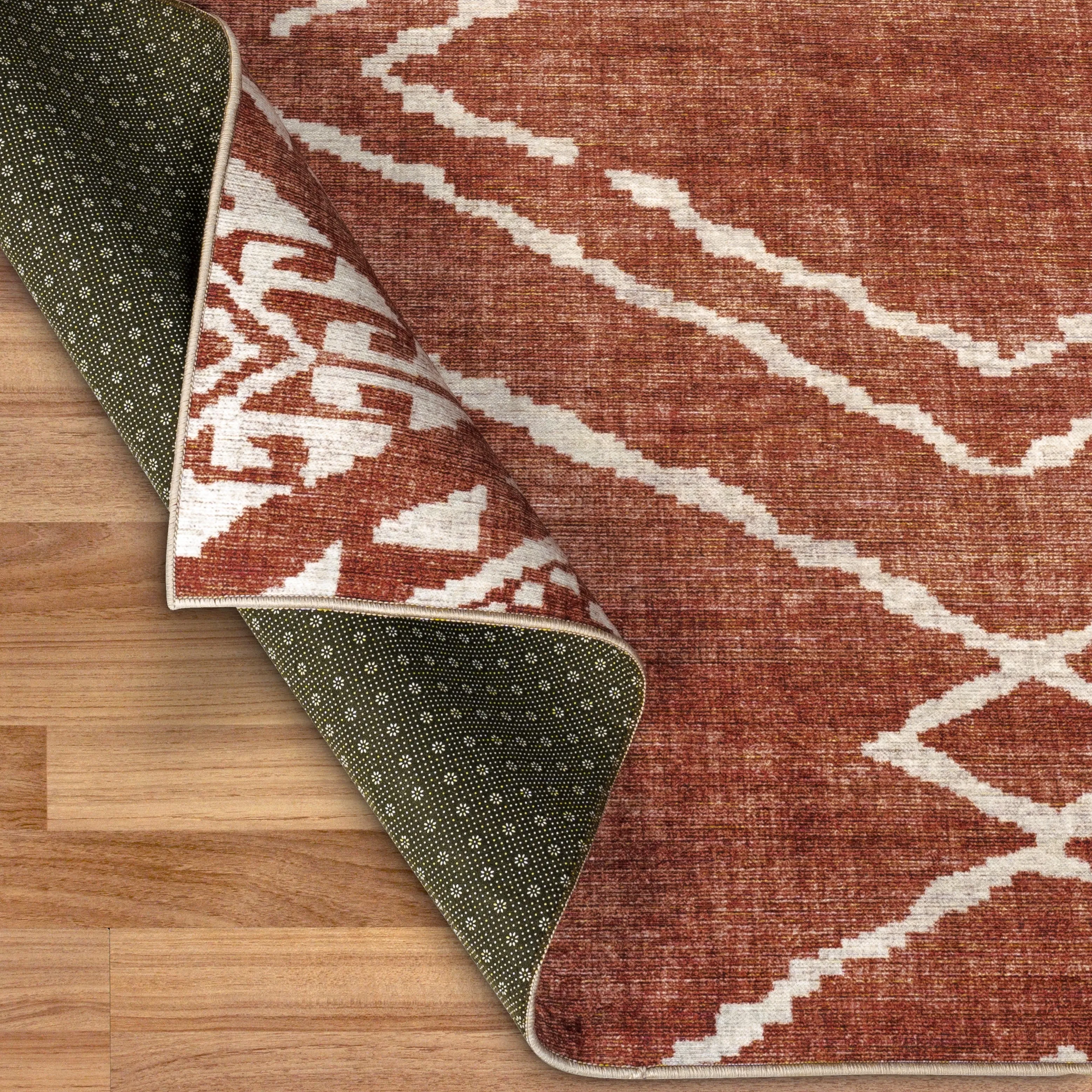 FH Home Machine Washable Area Rug - Stain Resistant Non-Shed Eco-Friendly