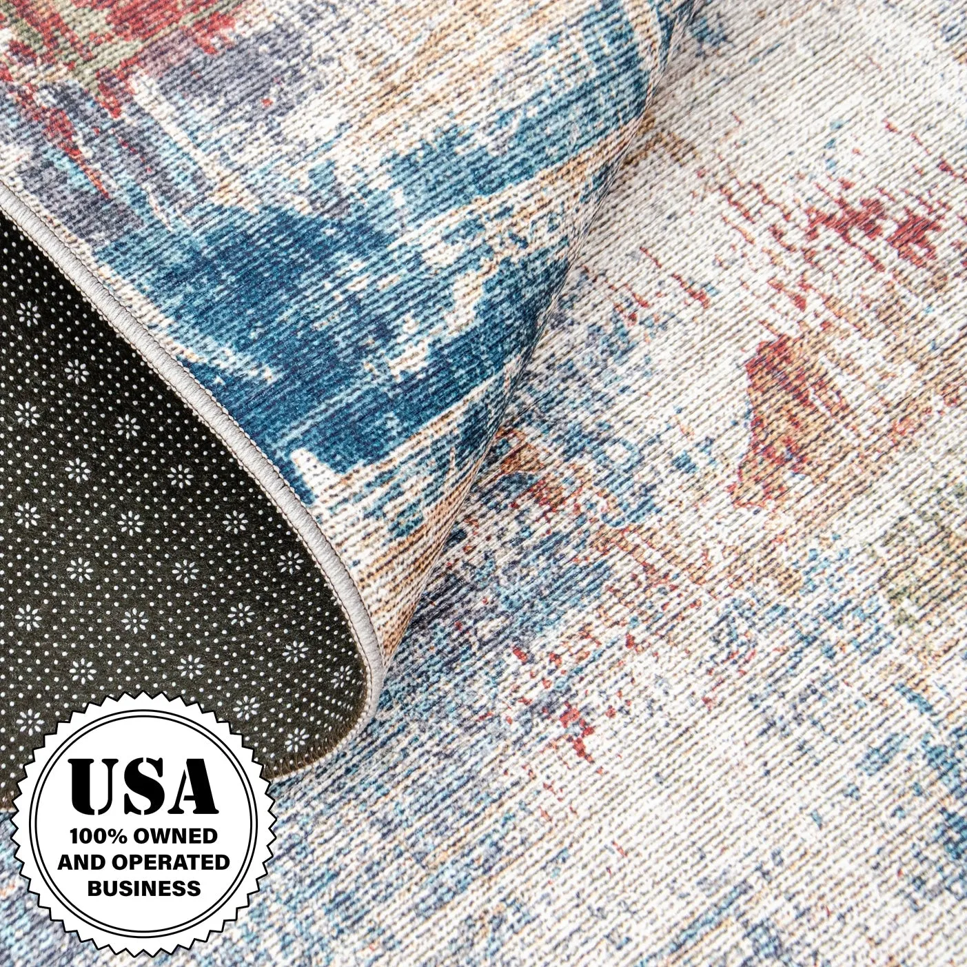 FH Home Machine Washable Area Rug - Stain Resistant Non-Shed Eco-Friendly