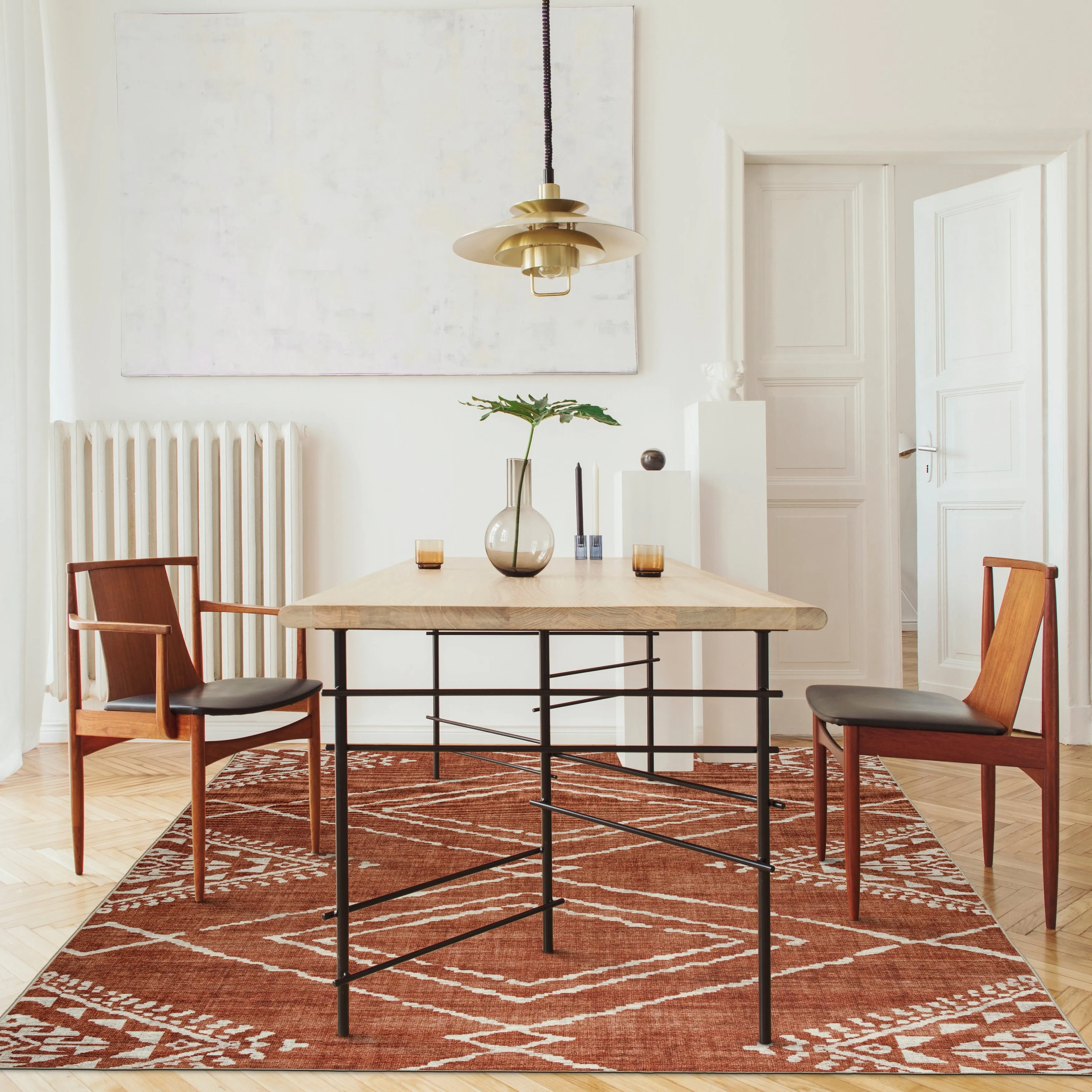 FH Home Machine Washable Area Rug - Stain Resistant Non-Shed Eco-Friendly