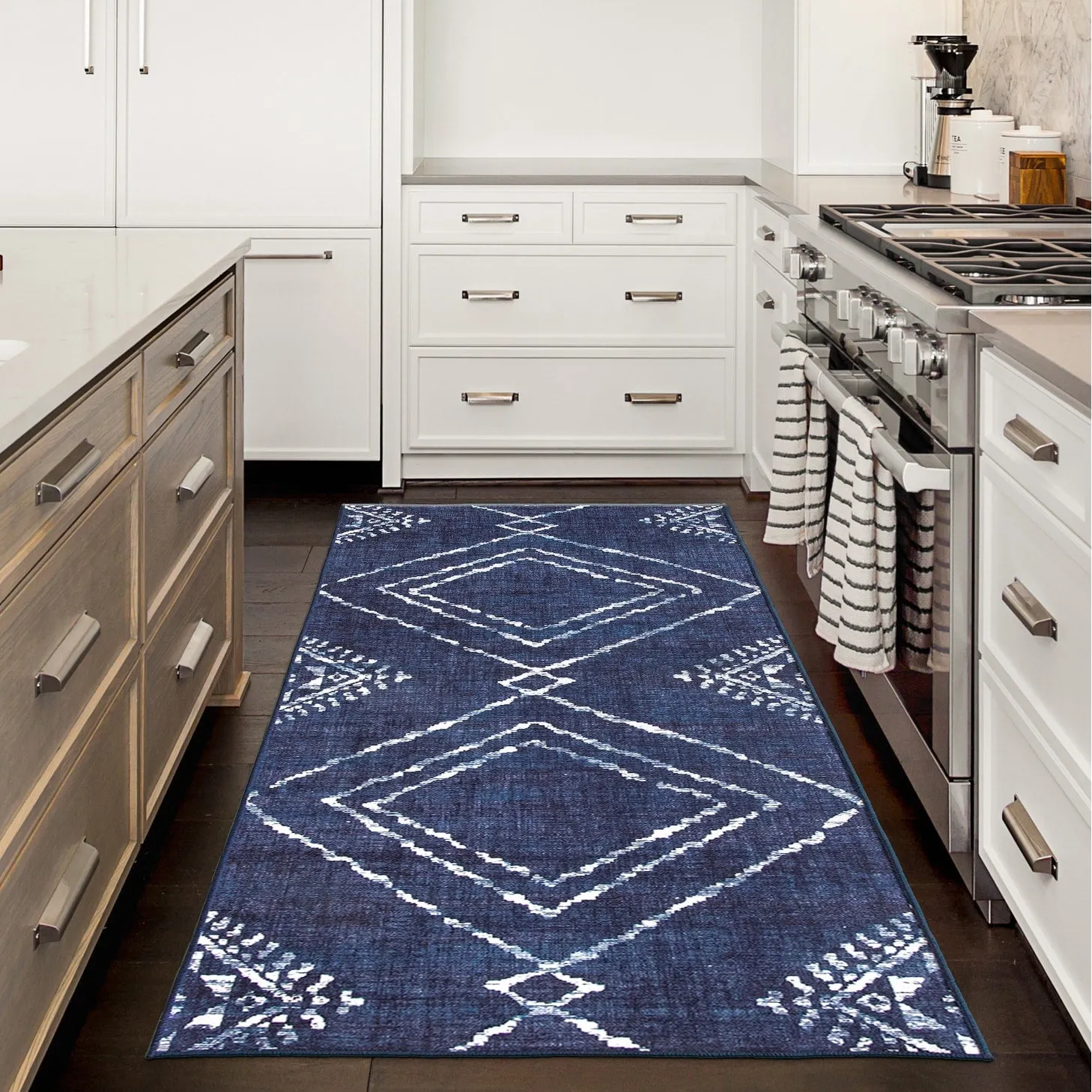 FH Home Machine Washable Area Rug - Stain Resistant Non-Shed Eco-Friendly