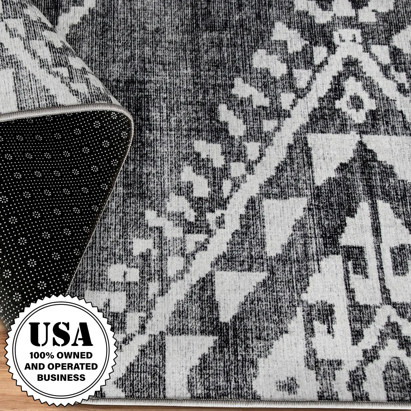 FH Home Machine Washable Area Rug - Stain Resistant Non-Shed Eco-Friendly