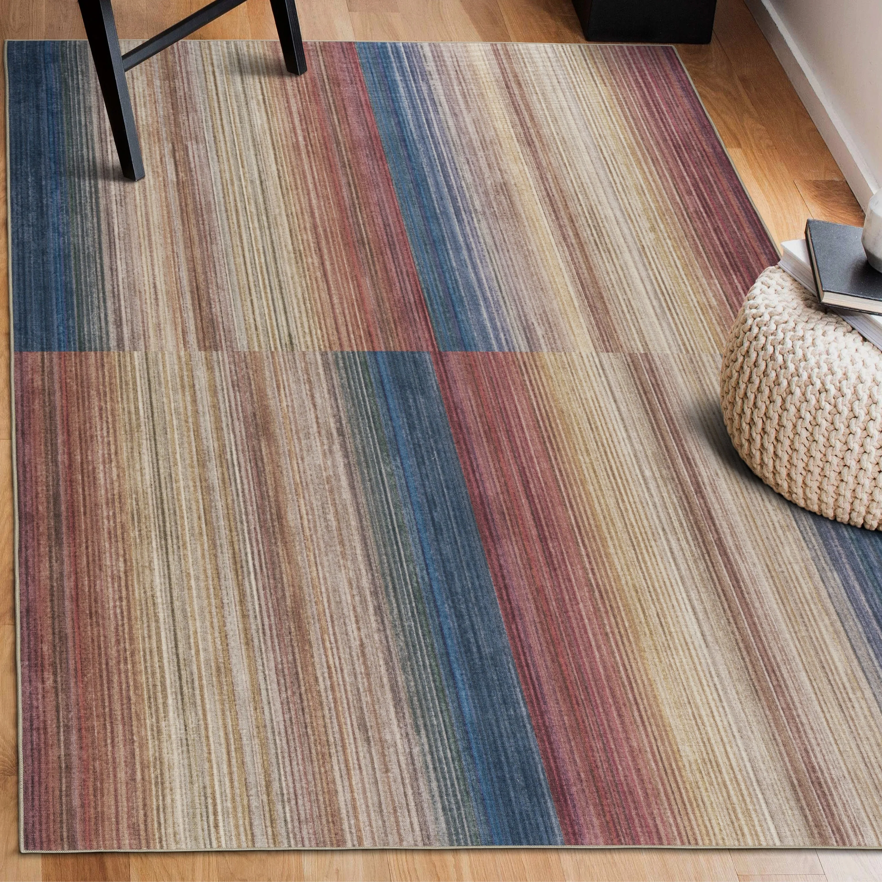FH Home Machine Washable Area Rug - Stain Resistant Non-Shed Eco-Friendly