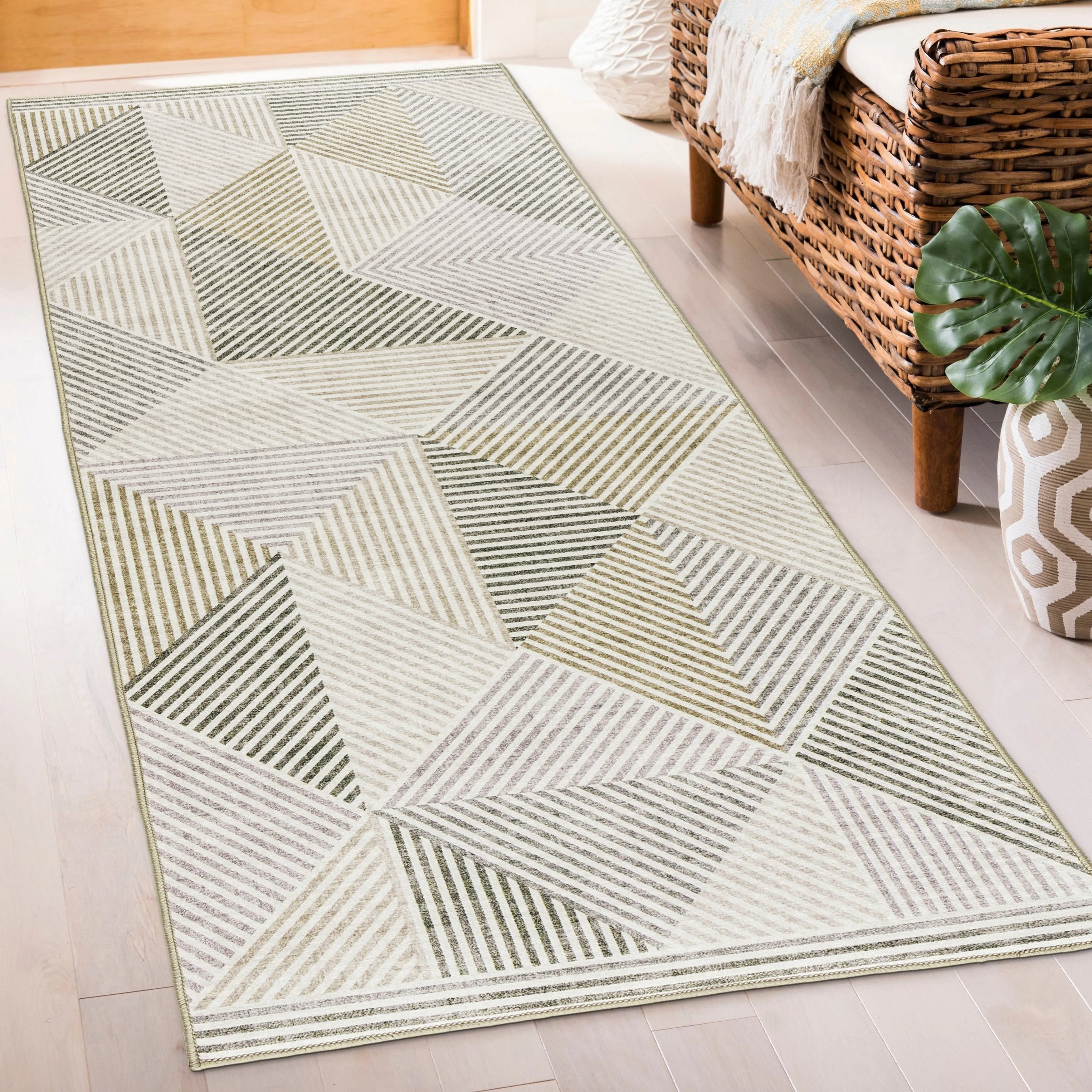 FH Home Machine Washable Area Rug - Stain Resistant Non-Shed Eco-Friendly