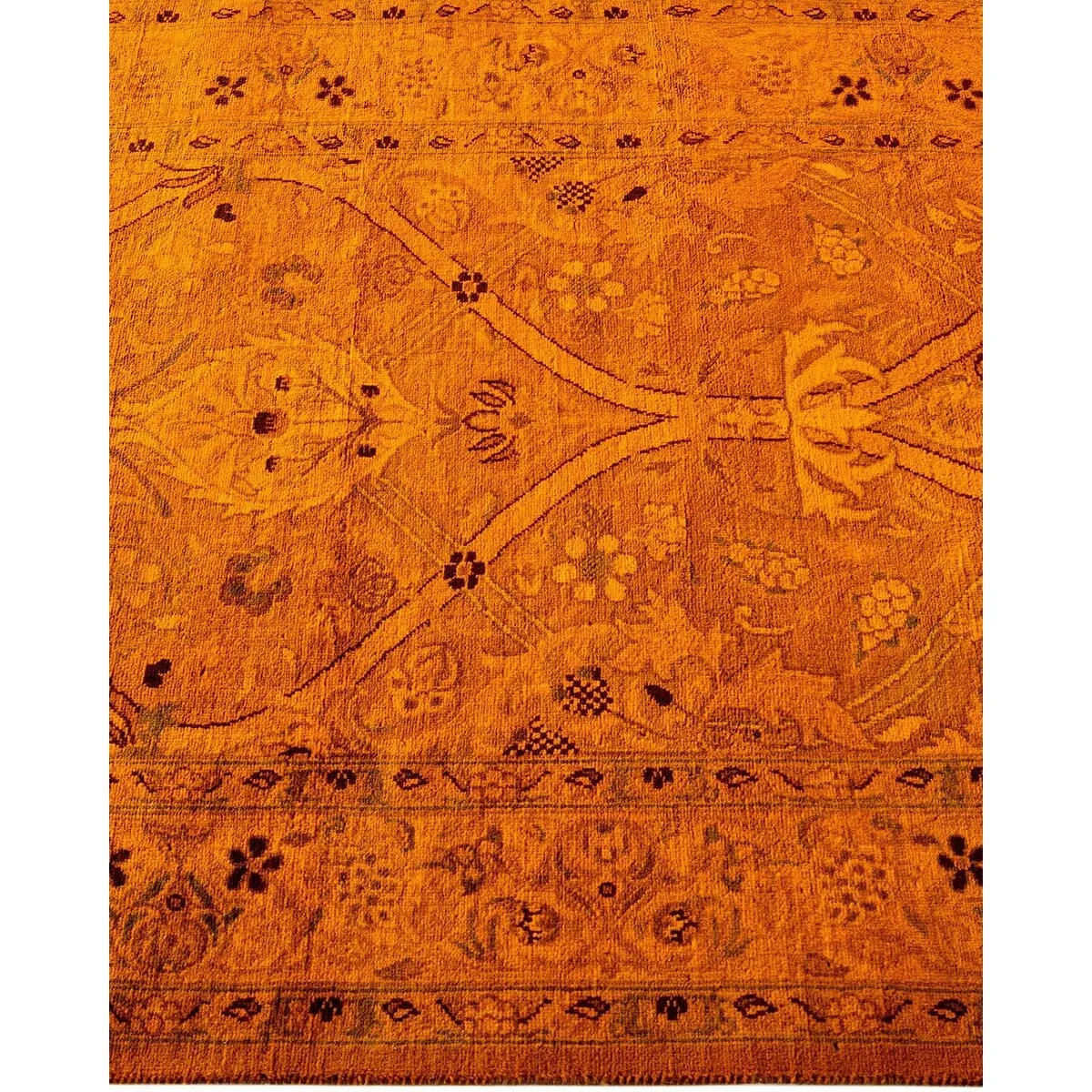Fine Vibrance. One-of-a-Kind Hand-Knotted Runner Rug - Gold. 2' 6 x 13' 5 - 2' 6 x 13' 5