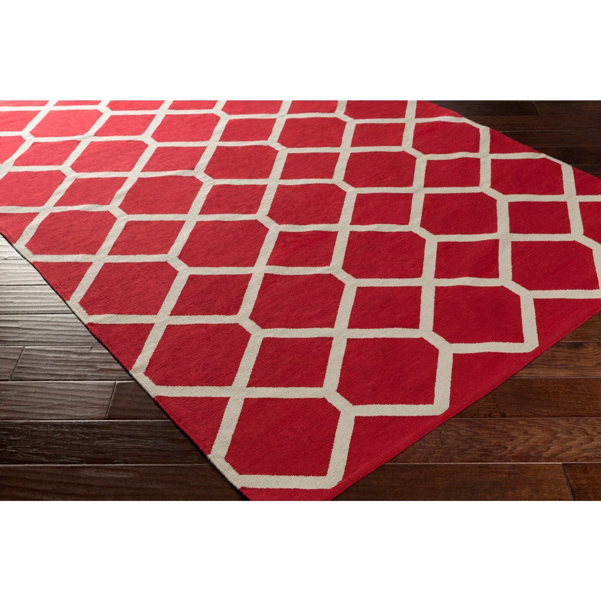 Flatweave Ware Crosshatched Cotton Rug