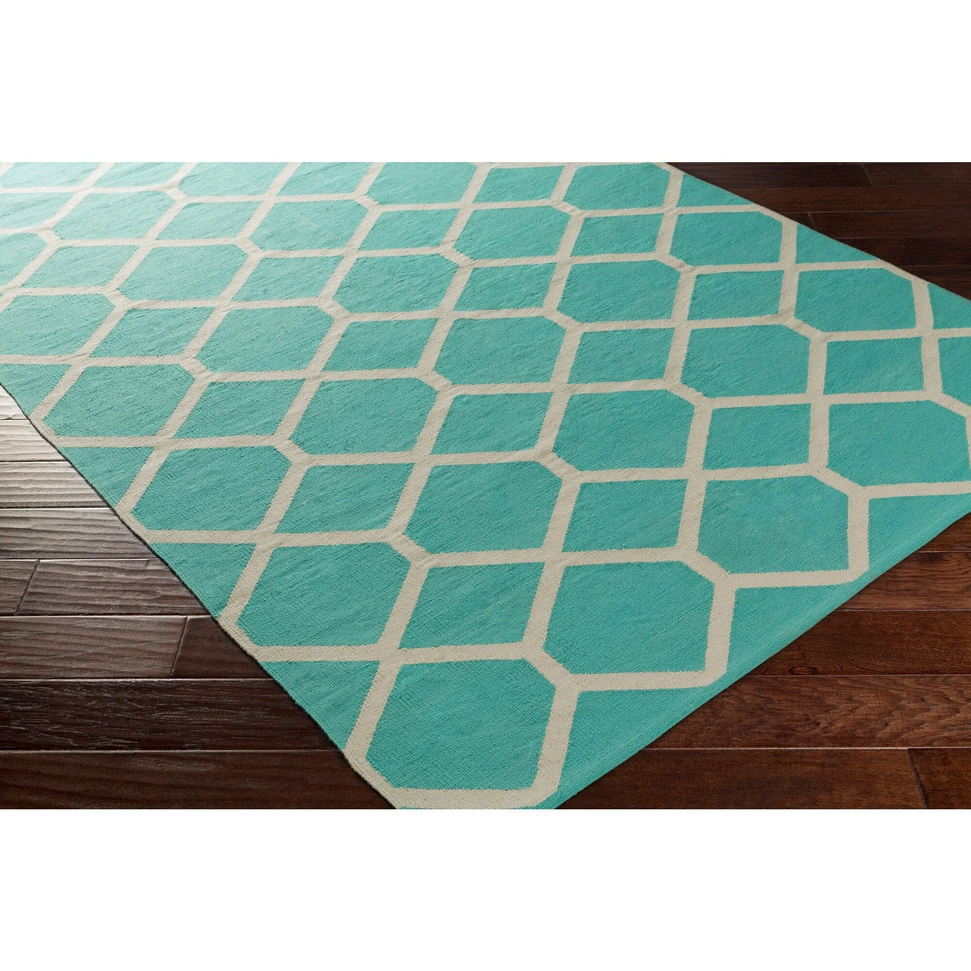 Flatweave Ware Crosshatched Cotton Rug