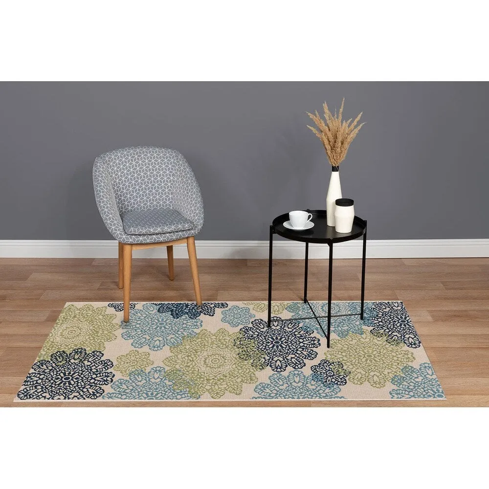 GAD Posey Geometric Medallion Indoor/ Outdoor Area Rug