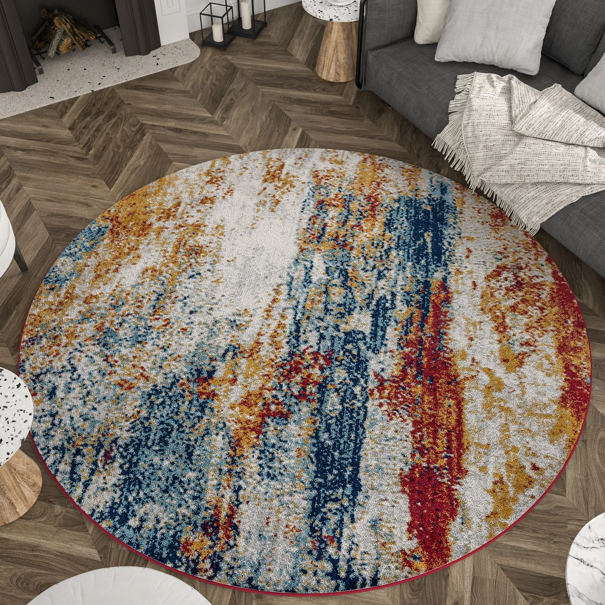 Gematria Industrial Abstract Indoor Area Rug