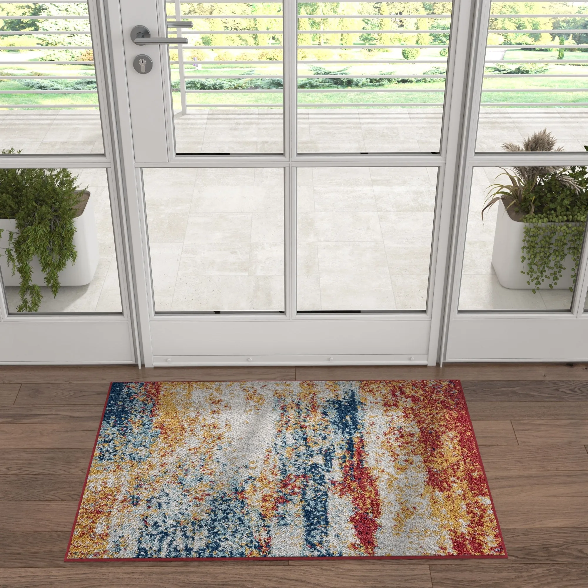 Gematria Industrial Abstract Indoor Area Rug