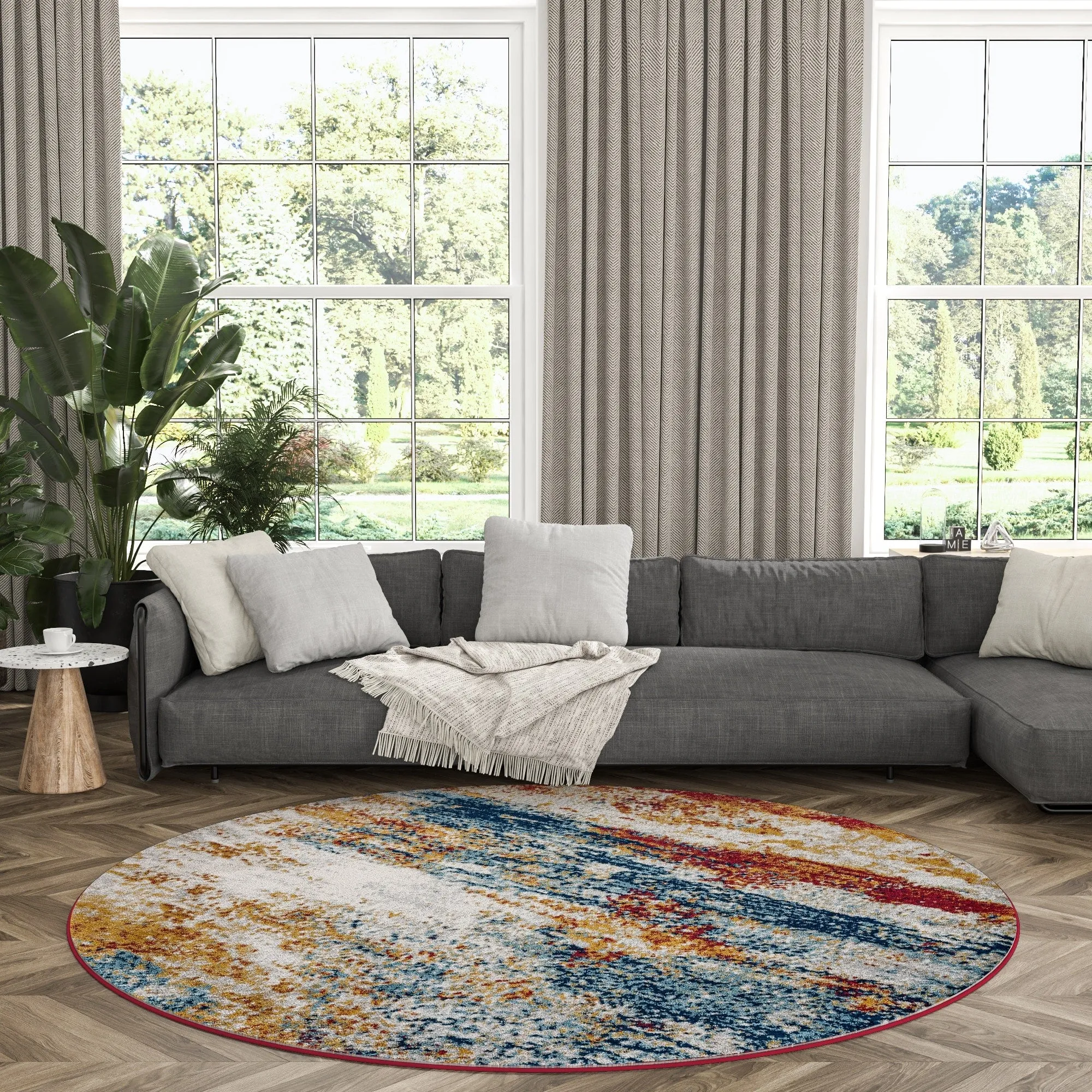 Gematria Industrial Abstract Indoor Area Rug