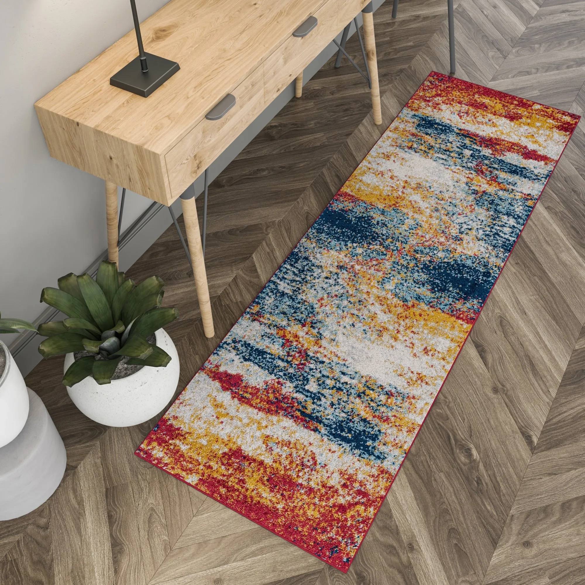 Gematria Industrial Abstract Indoor Area Rug