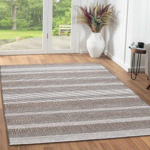 George Towne Living Stylish Lines Luxury Handmade Abstract Wool Area Rug