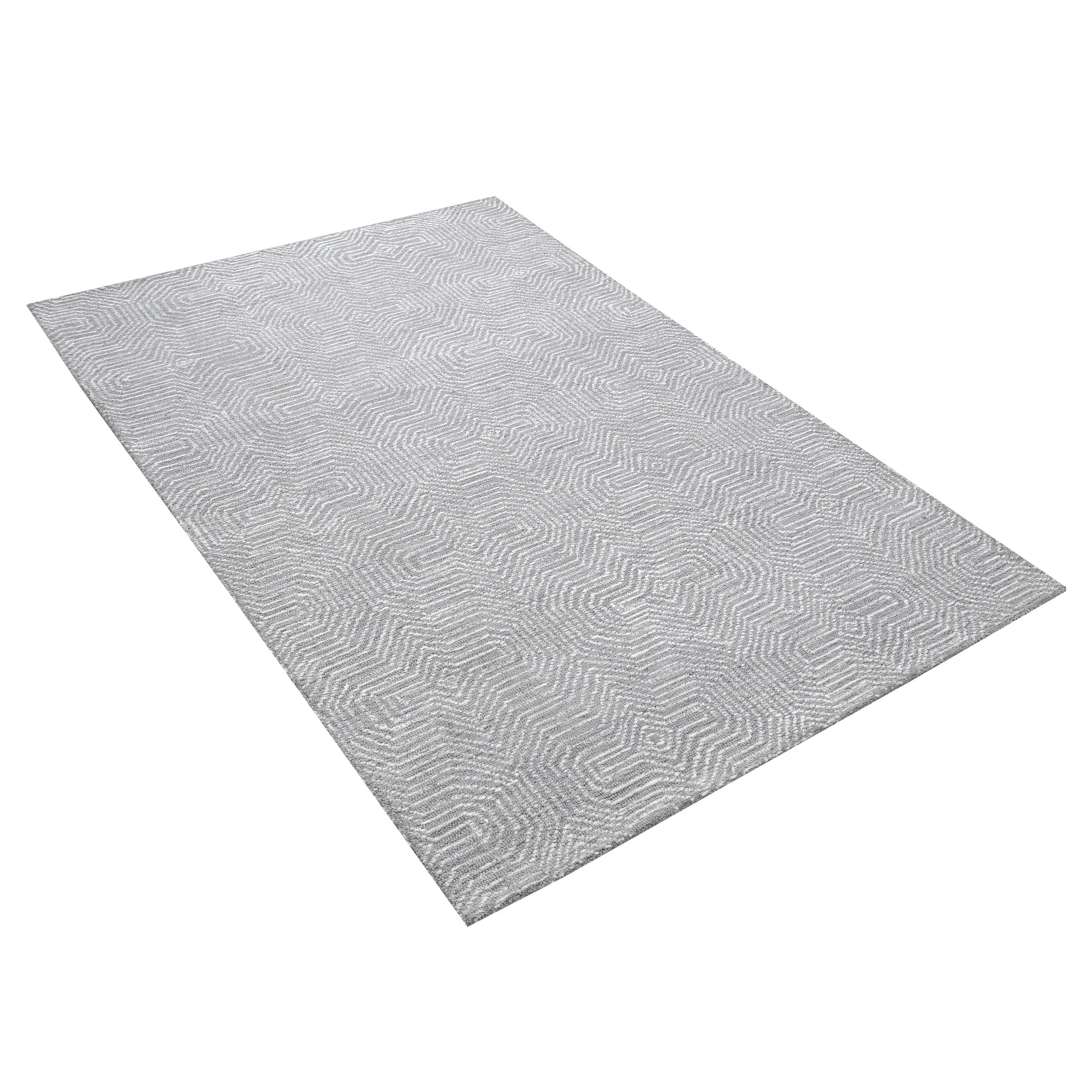 George Towne Living Stylish Lines Luxury Handmade Abstract Wool Area Rug