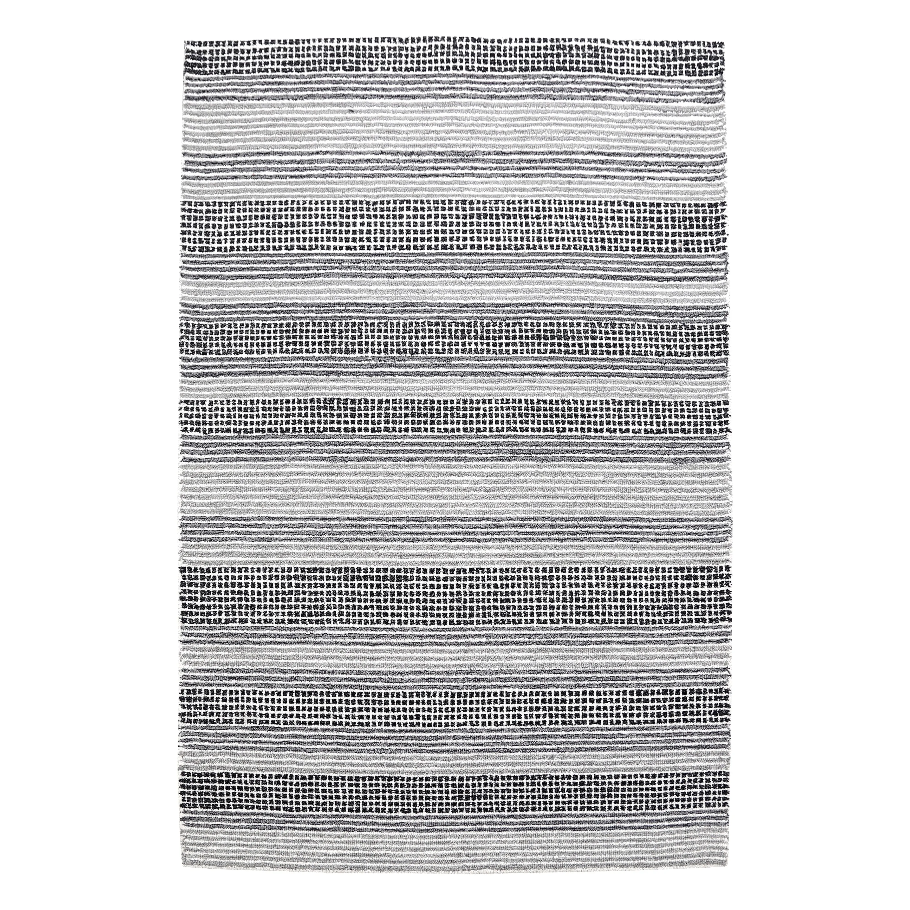 George Towne Living Stylish Lines Luxury Handmade Abstract Wool Area Rug