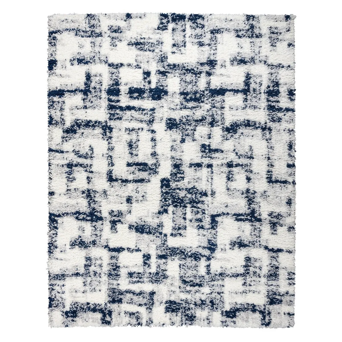 Gertmenian Anjou Abstract Navy Modern Geo Shag Area Rug