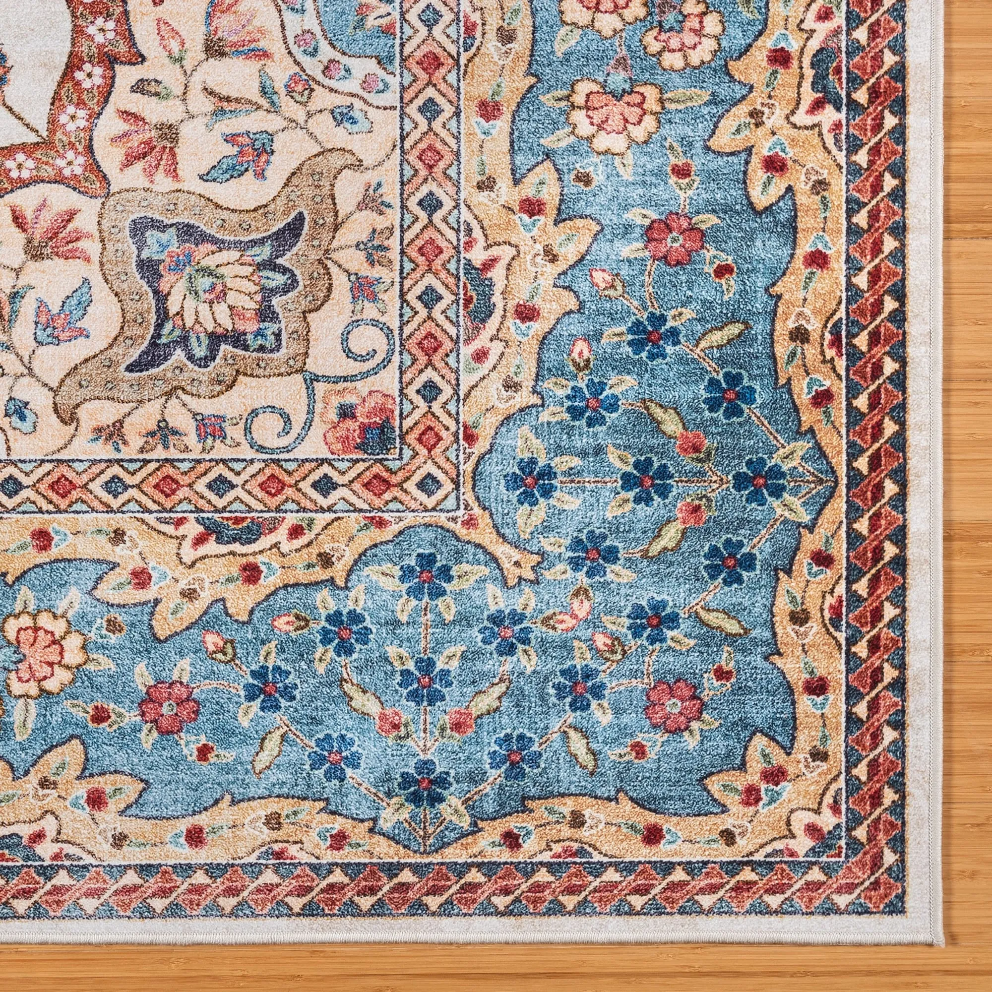 Gertmenian Crystal Print Soft Flat Pile Polyester Slip Resistant Washable Indoor Printed Area Rug Collection