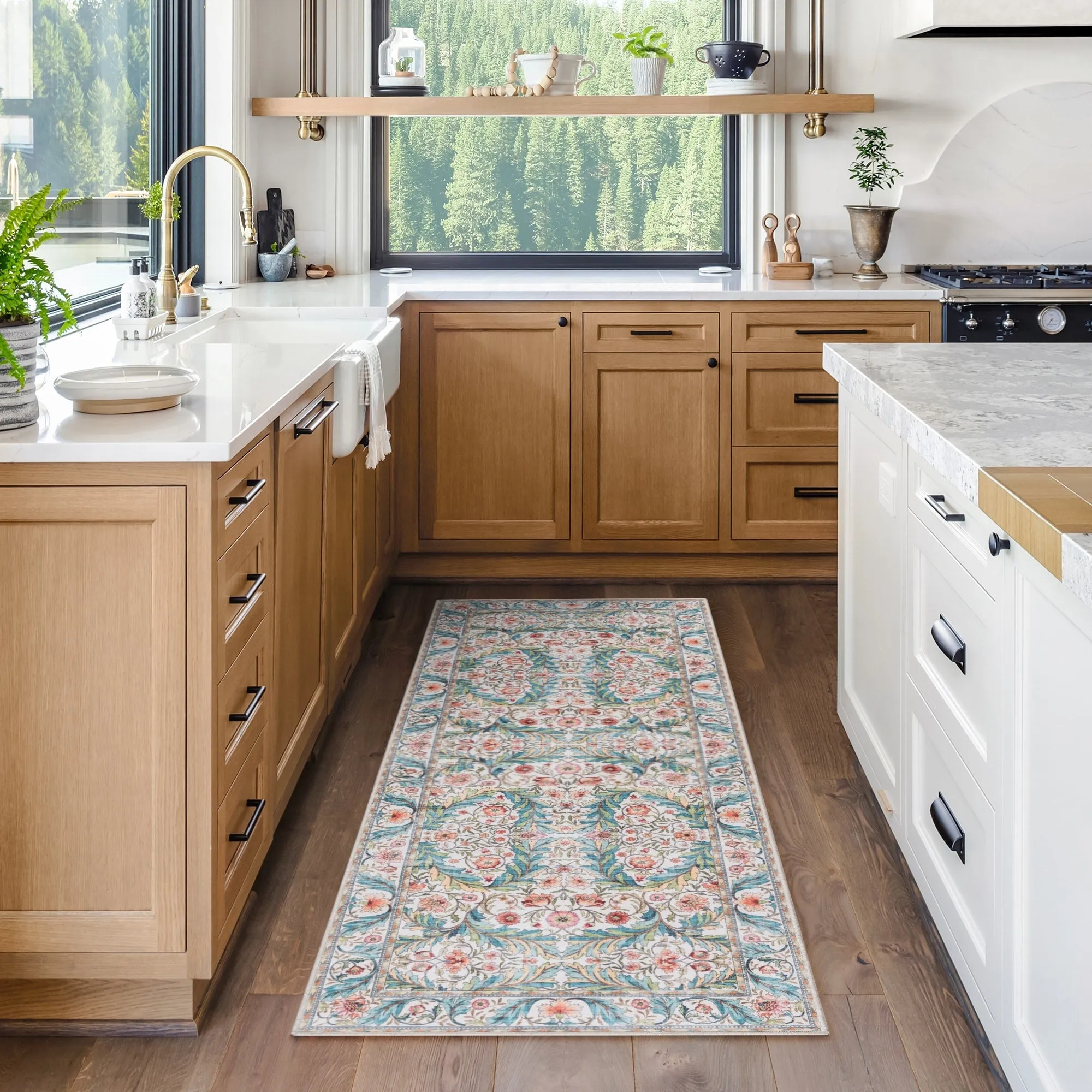 Gertmenian Crystal Print Soft Flat Pile Polyester Slip Resistant Washable Indoor Printed Area Rug Collection