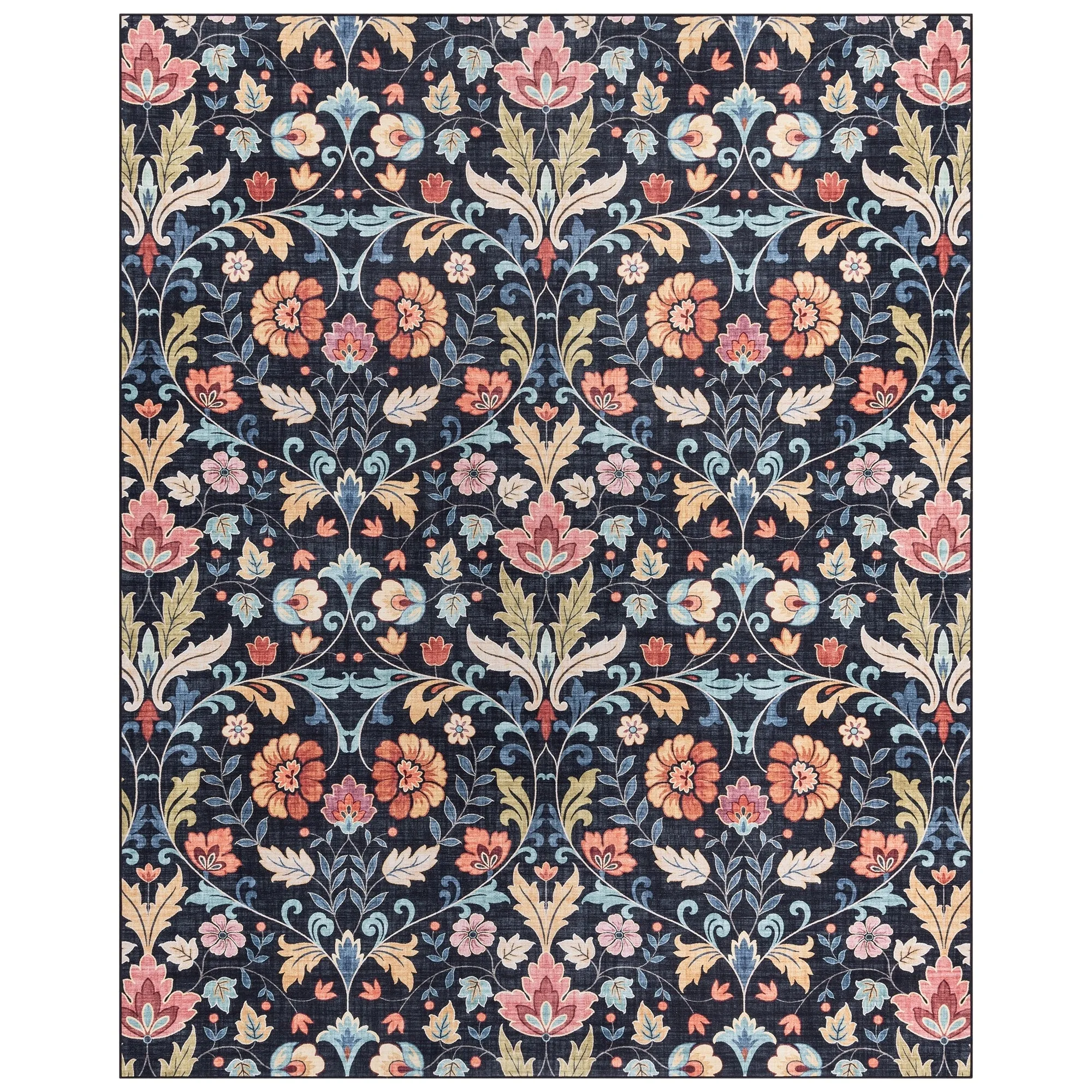Gertmenian Crystal Print Soft Flat Pile Polyester Slip Resistant Washable Indoor Printed Area Rug Collection