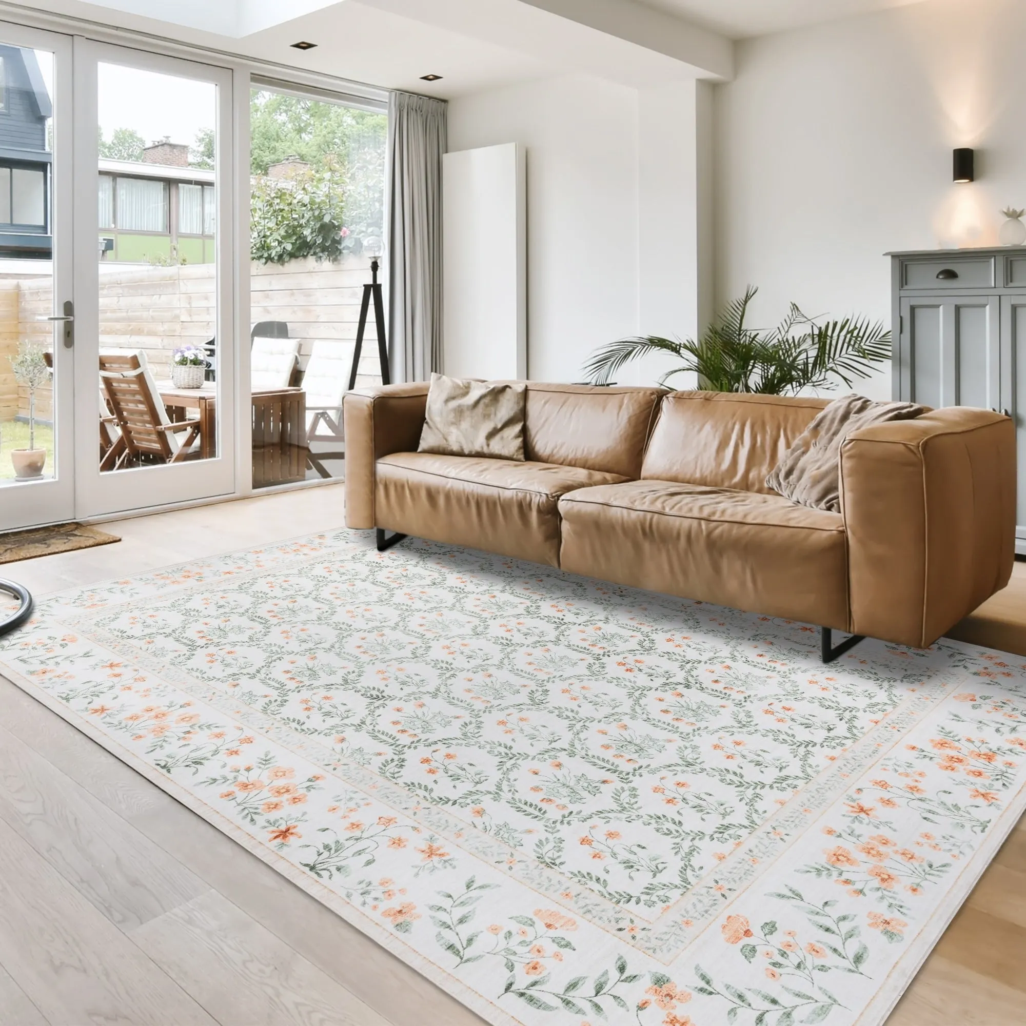 Gertmenian Crystal Print Soft Flat Pile Polyester Slip Resistant Washable Indoor Printed Area Rug Collection