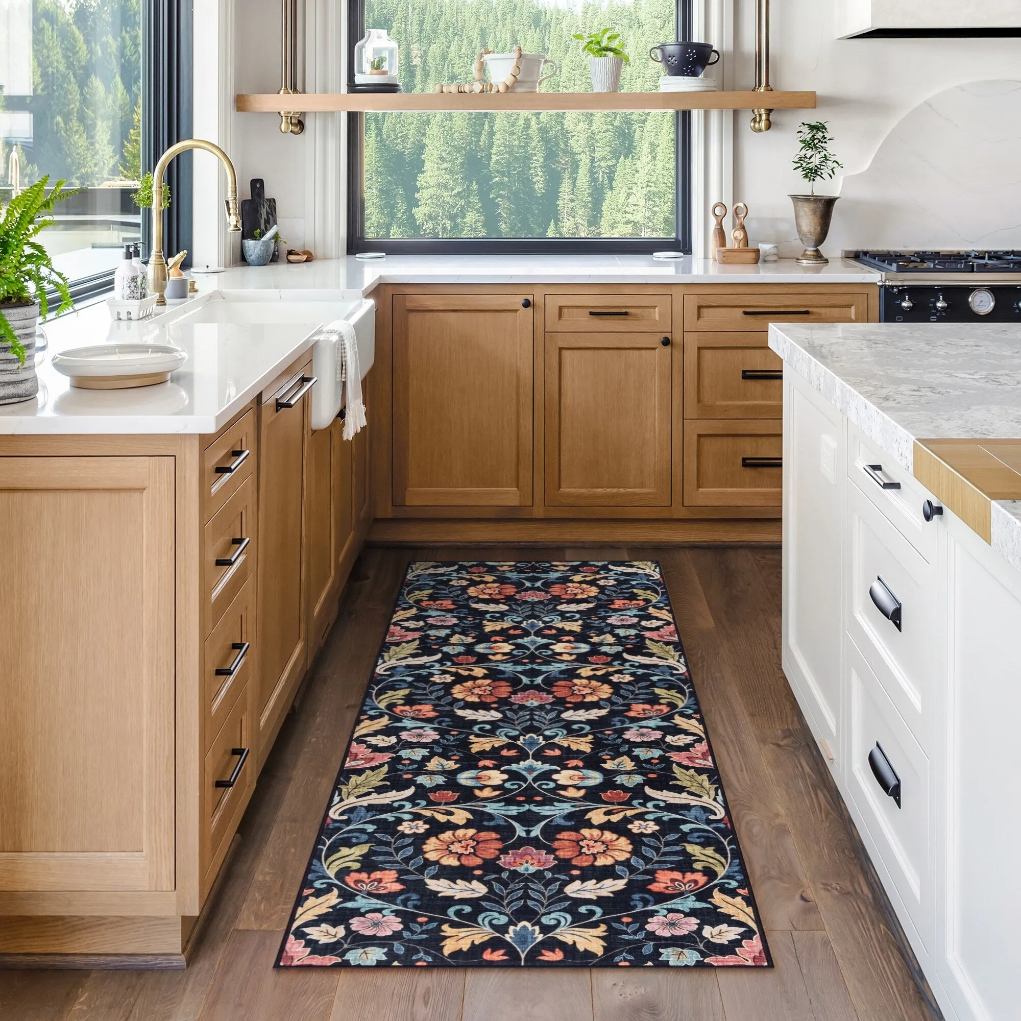 Gertmenian Crystal Print Soft Flat Pile Polyester Slip Resistant Washable Indoor Printed Area Rug Collection