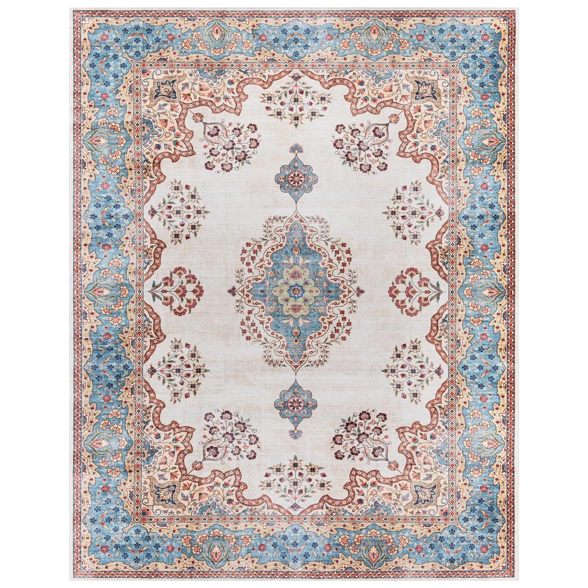 Gertmenian Crystal Print Soft Flat Pile Polyester Slip Resistant Washable Indoor Printed Area Rug Collection