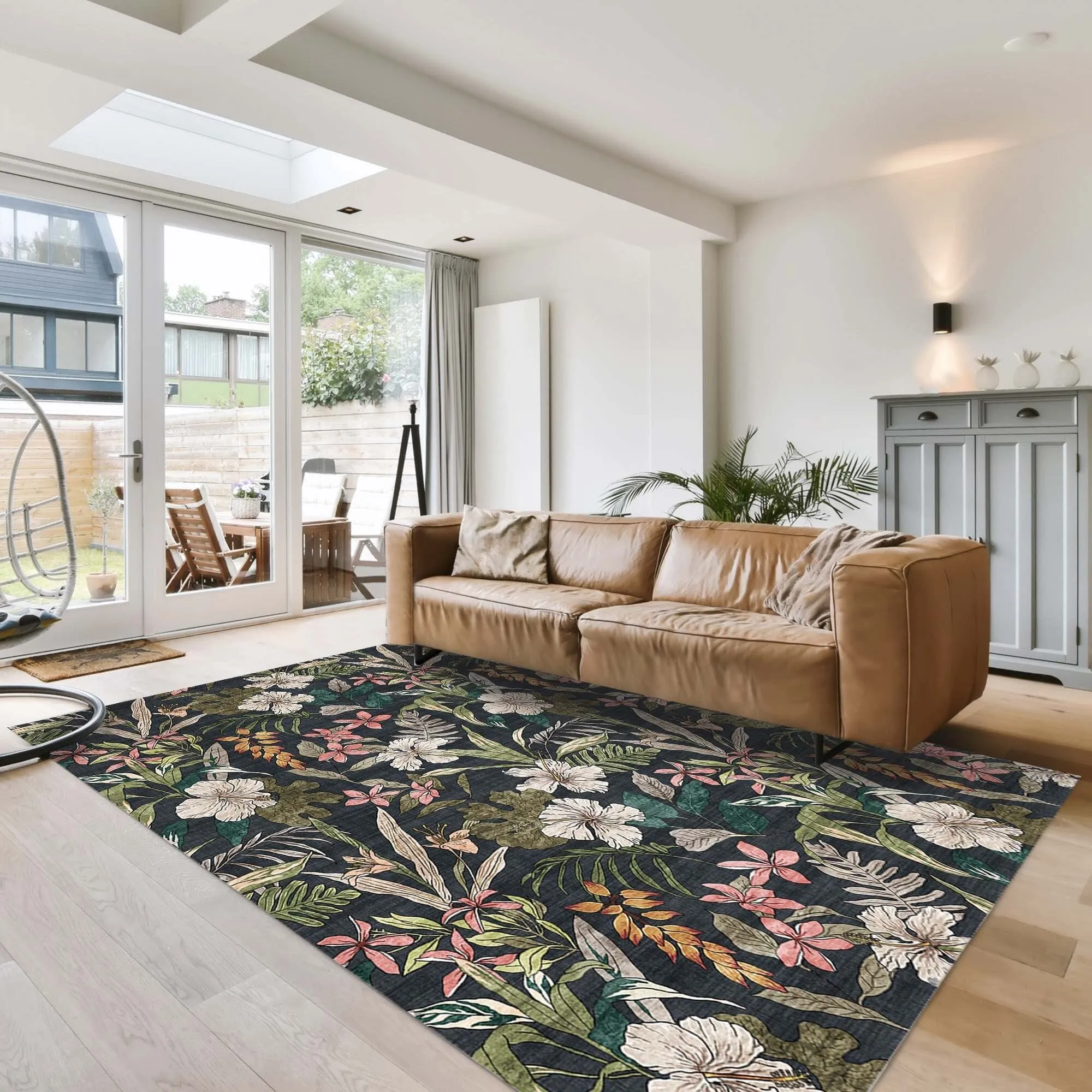 Gertmenian Crystal Print Soft Flat Pile Polyester Slip Resistant Washable Indoor Printed Area Rug Collection