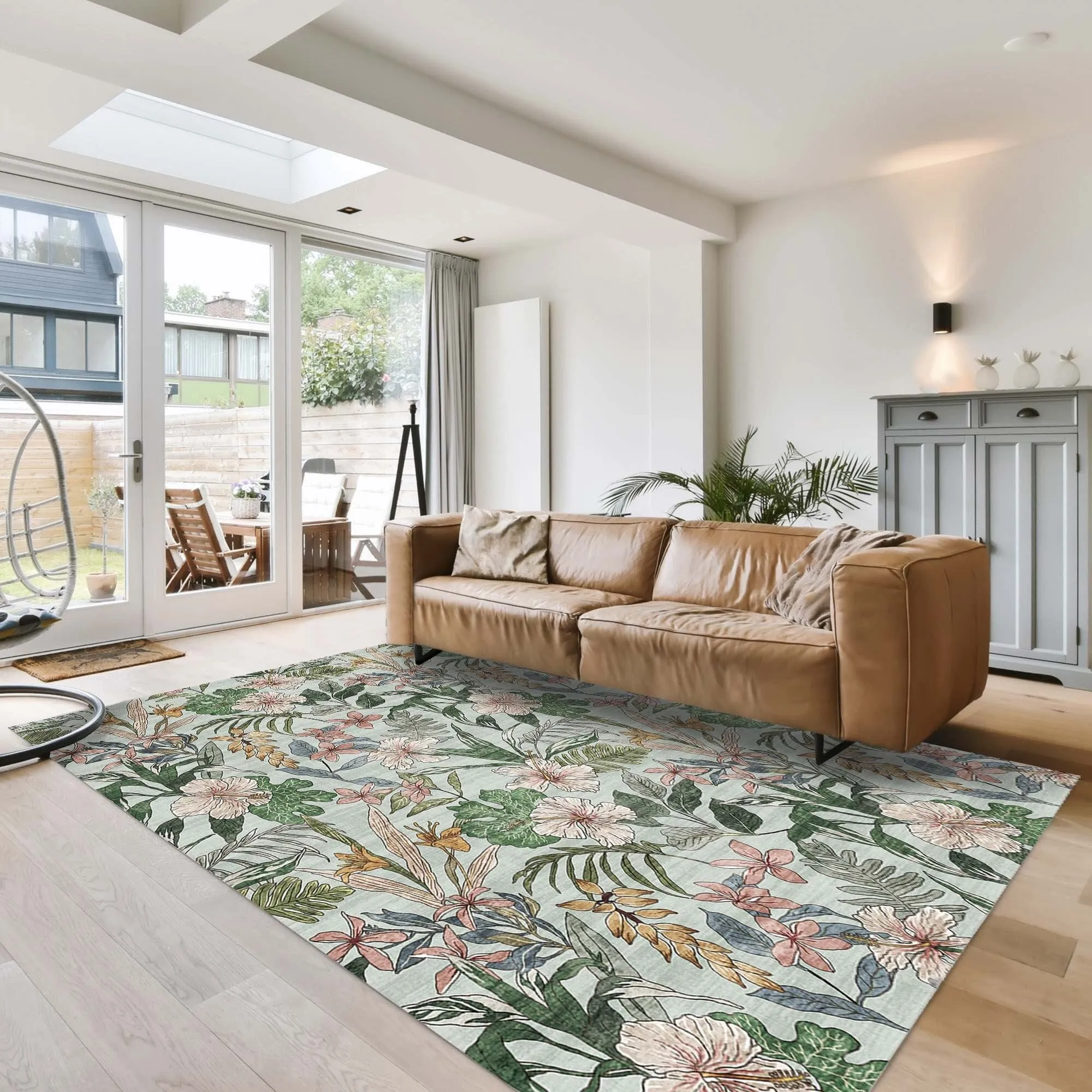 Gertmenian Crystal Print Soft Flat Pile Polyester Slip Resistant Washable Indoor Printed Area Rug Collection