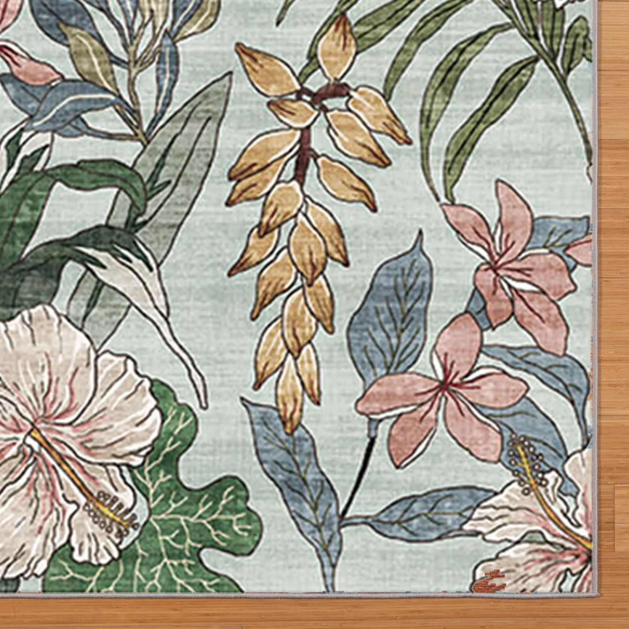 Gertmenian Crystal Print Soft Flat Pile Polyester Slip Resistant Washable Indoor Printed Area Rug Collection