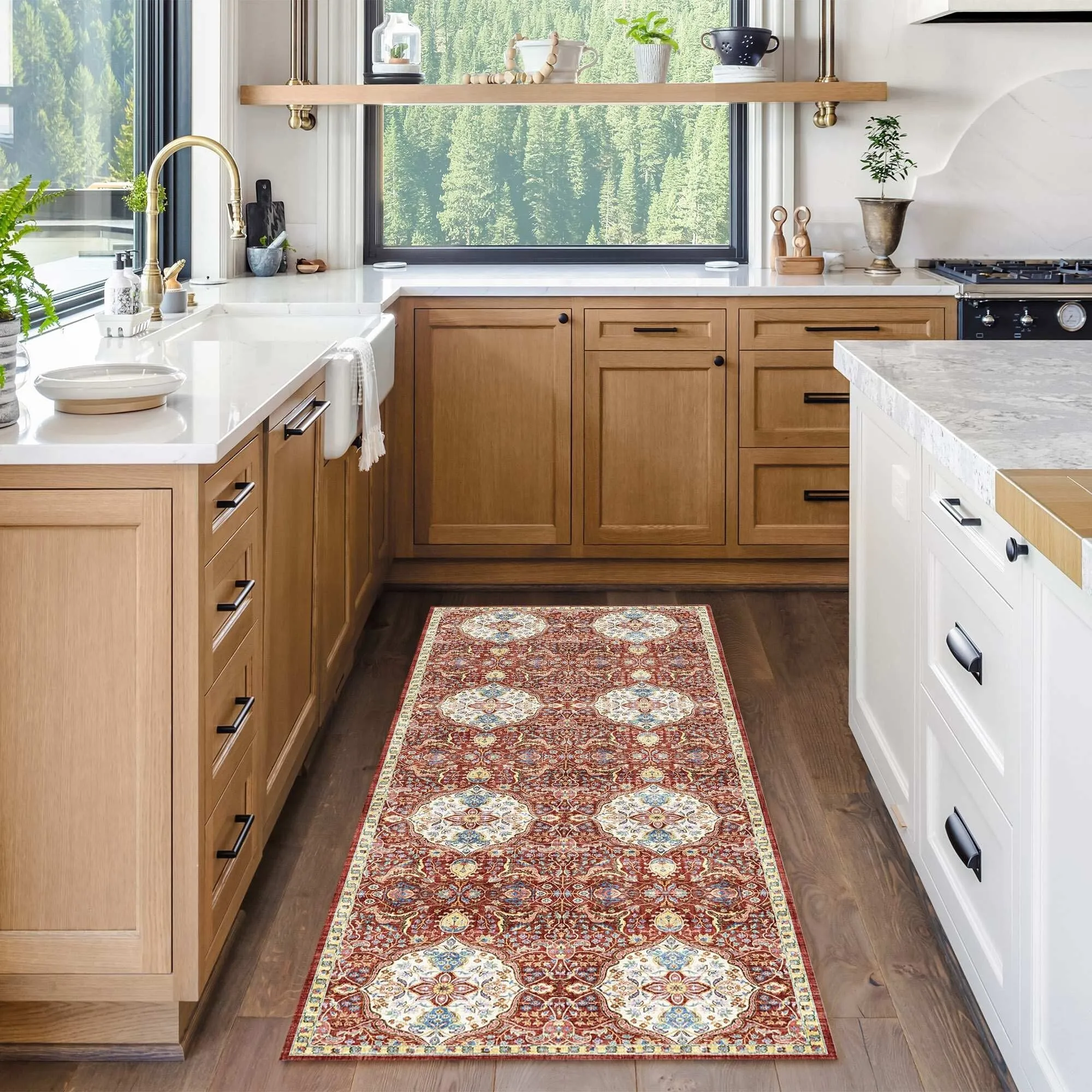 Gertmenian Crystal Print Soft Flat Pile Polyester Slip Resistant Washable Indoor Printed Area Rug Collection