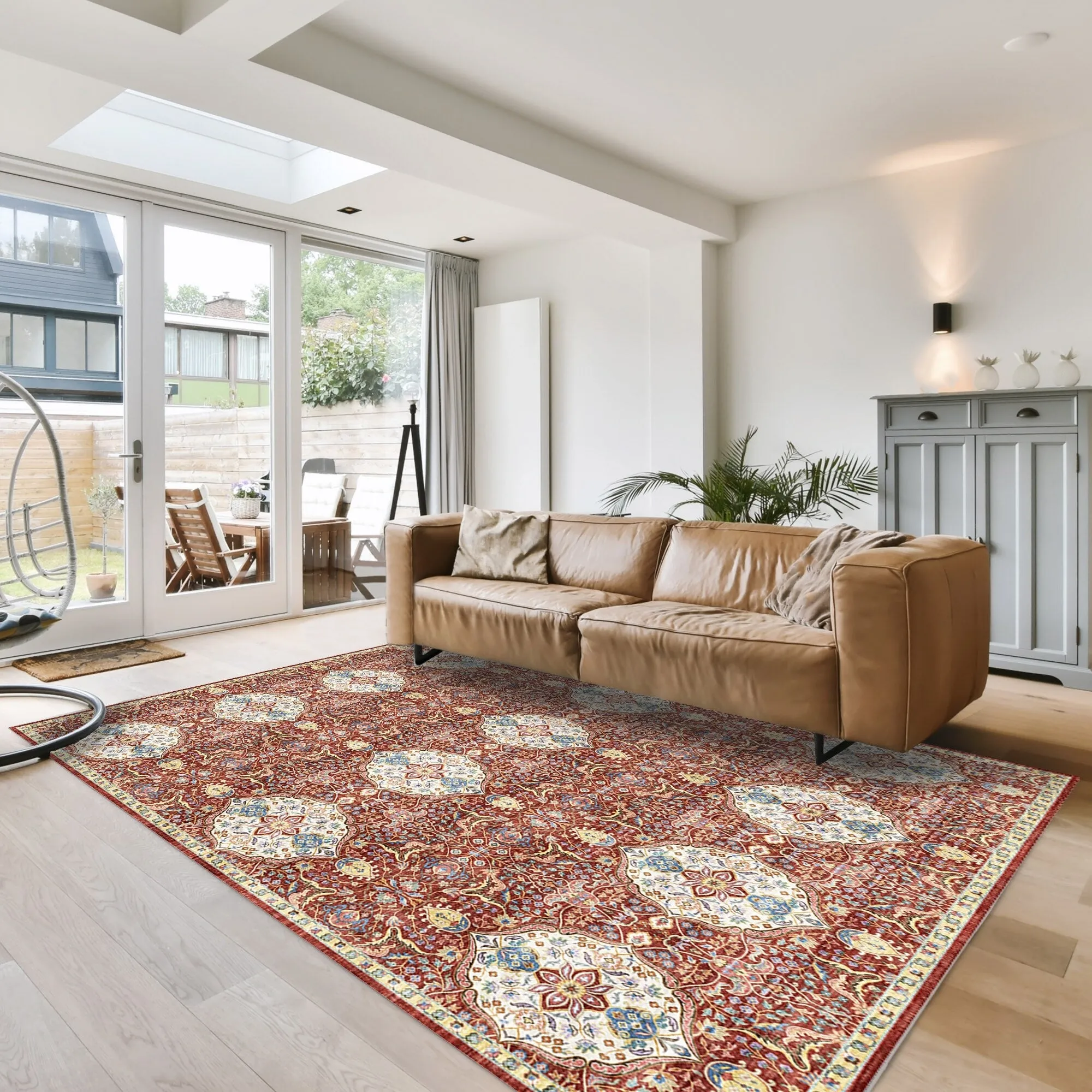 Gertmenian Crystal Print Soft Flat Pile Polyester Slip Resistant Washable Indoor Printed Area Rug Collection