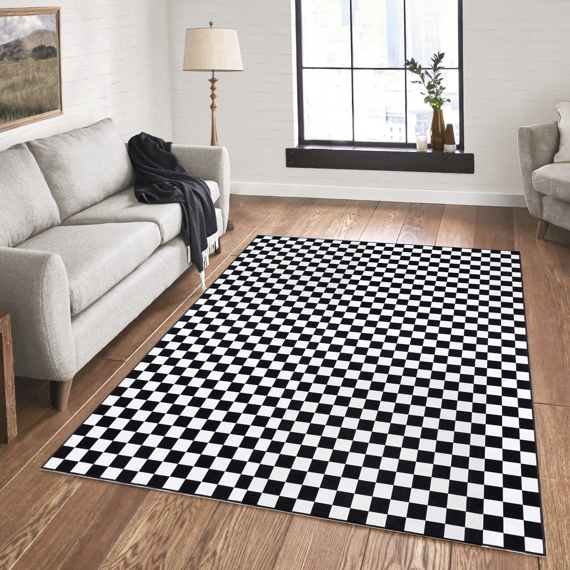 Gertmenian Crystal Print Soft Flat Pile Polyester Slip Resistant Washable Indoor Printed Area Rug Collection
