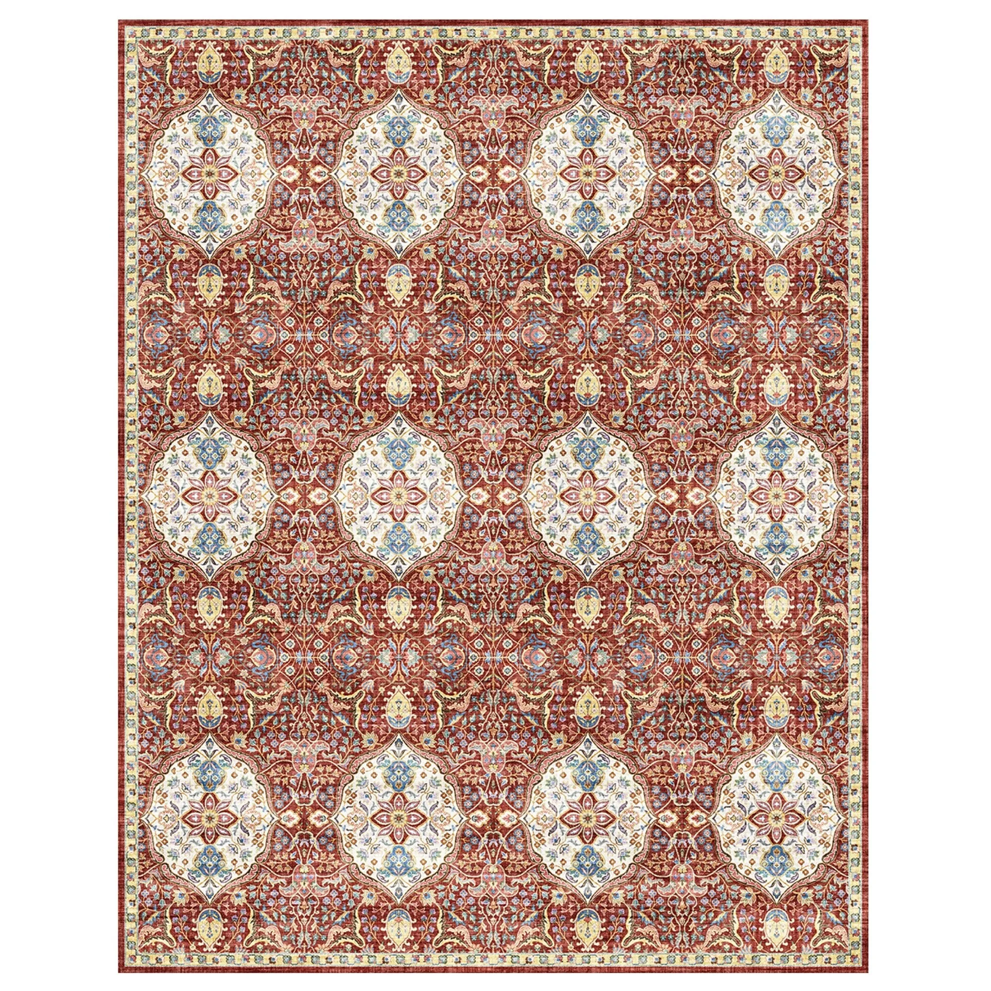 Gertmenian Crystal Print Soft Flat Pile Polyester Slip Resistant Washable Indoor Printed Area Rug Collection