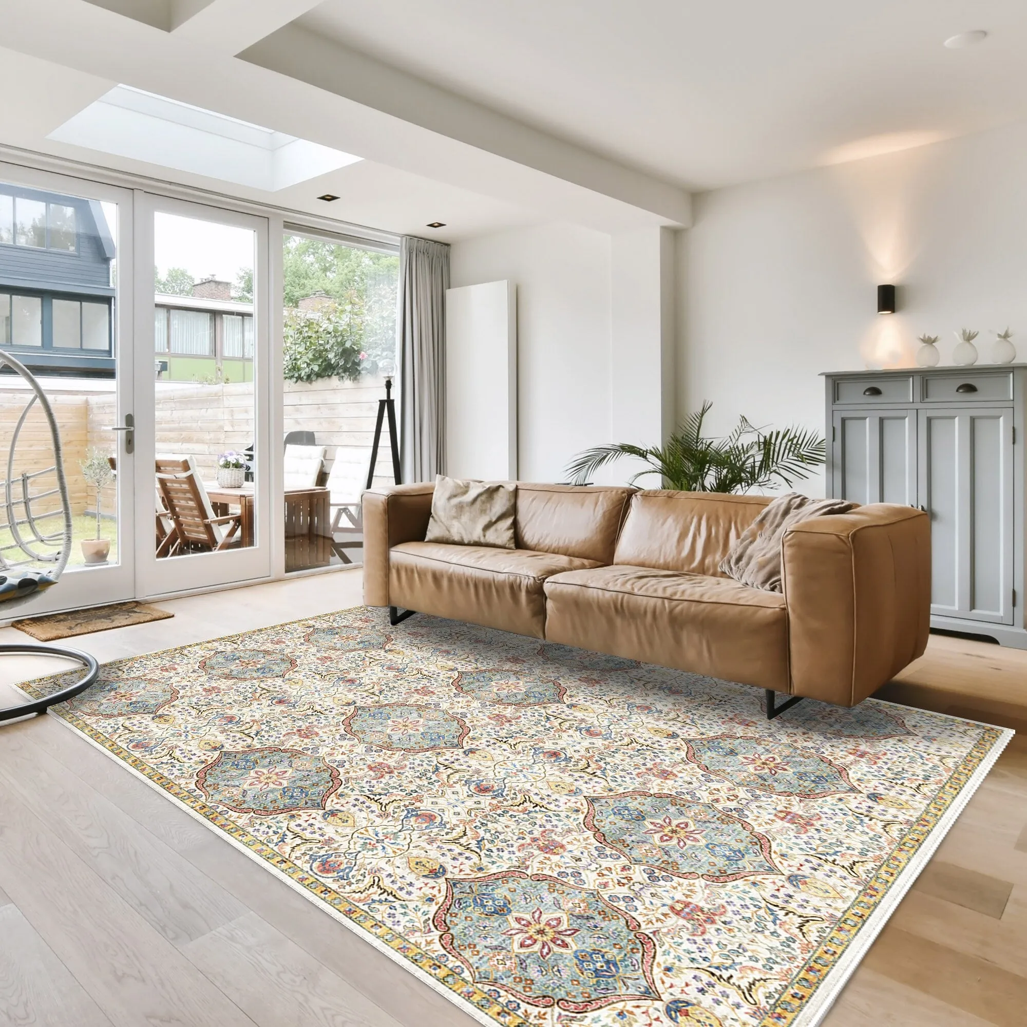 Gertmenian Crystal Print Soft Flat Pile Polyester Slip Resistant Washable Indoor Printed Area Rug Collection