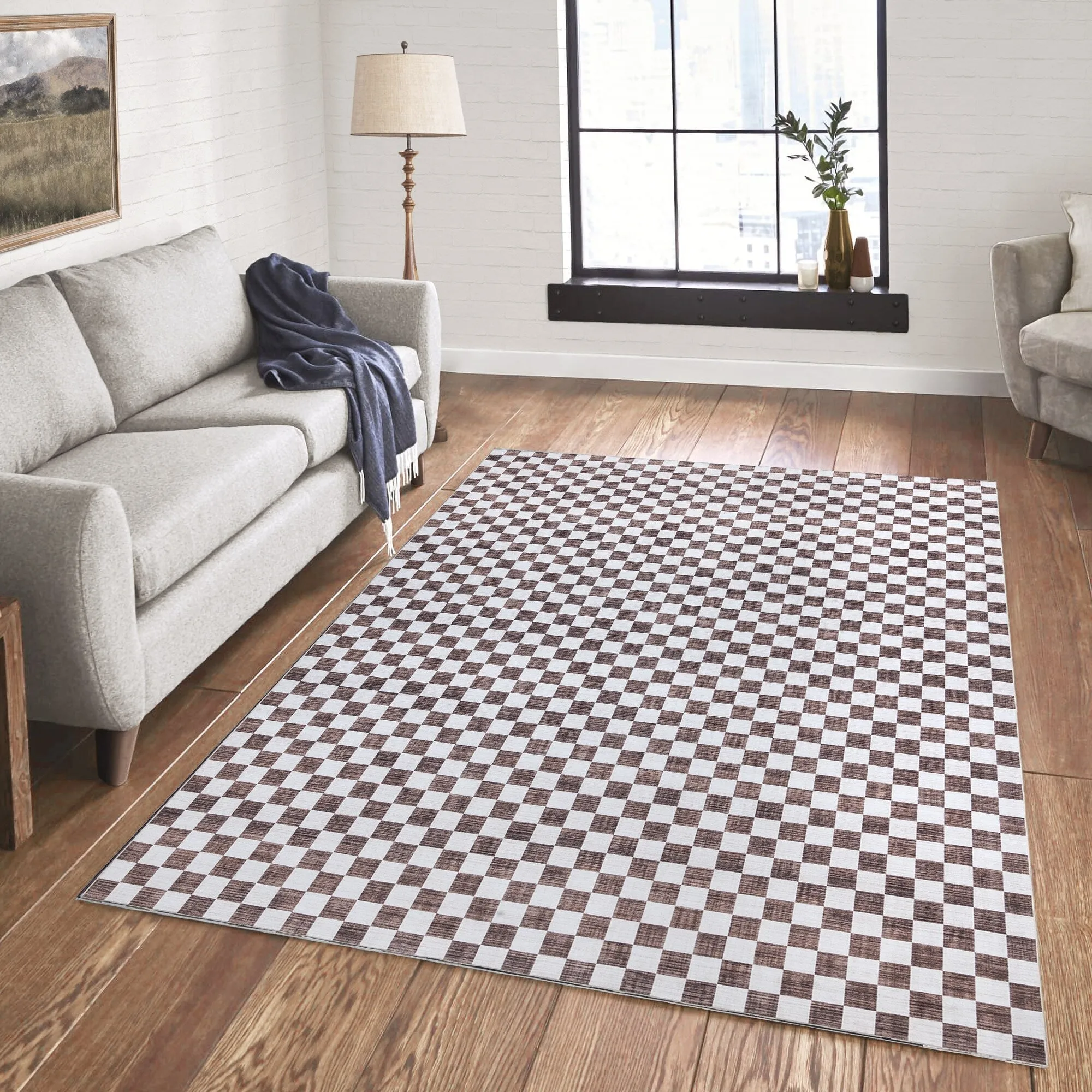 Gertmenian Crystal Print Soft Flat Pile Polyester Slip Resistant Washable Indoor Printed Area Rug Collection