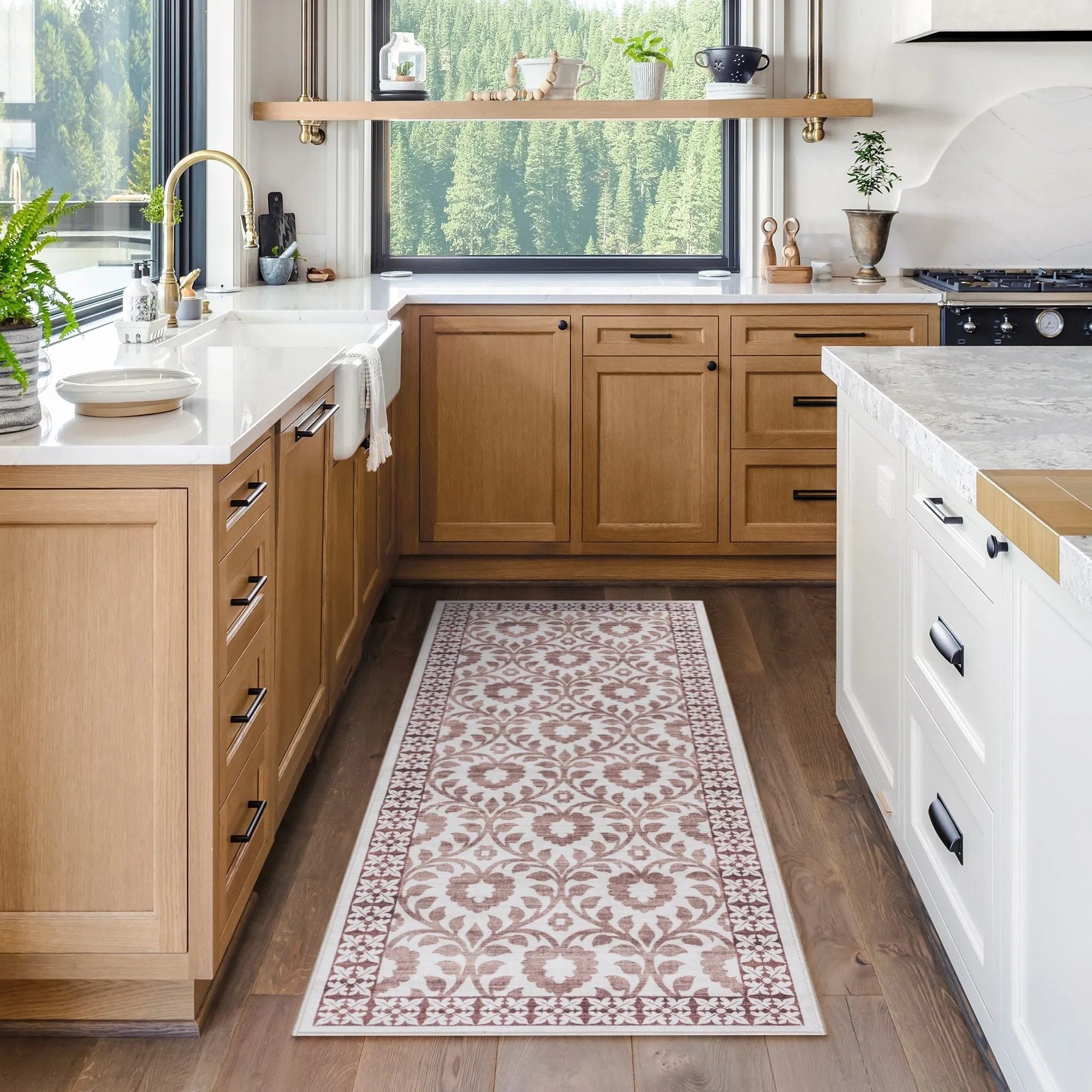 Gertmenian Crystal Print Soft Flat Pile Polyester Slip Resistant Washable Indoor Printed Area Rug Collection