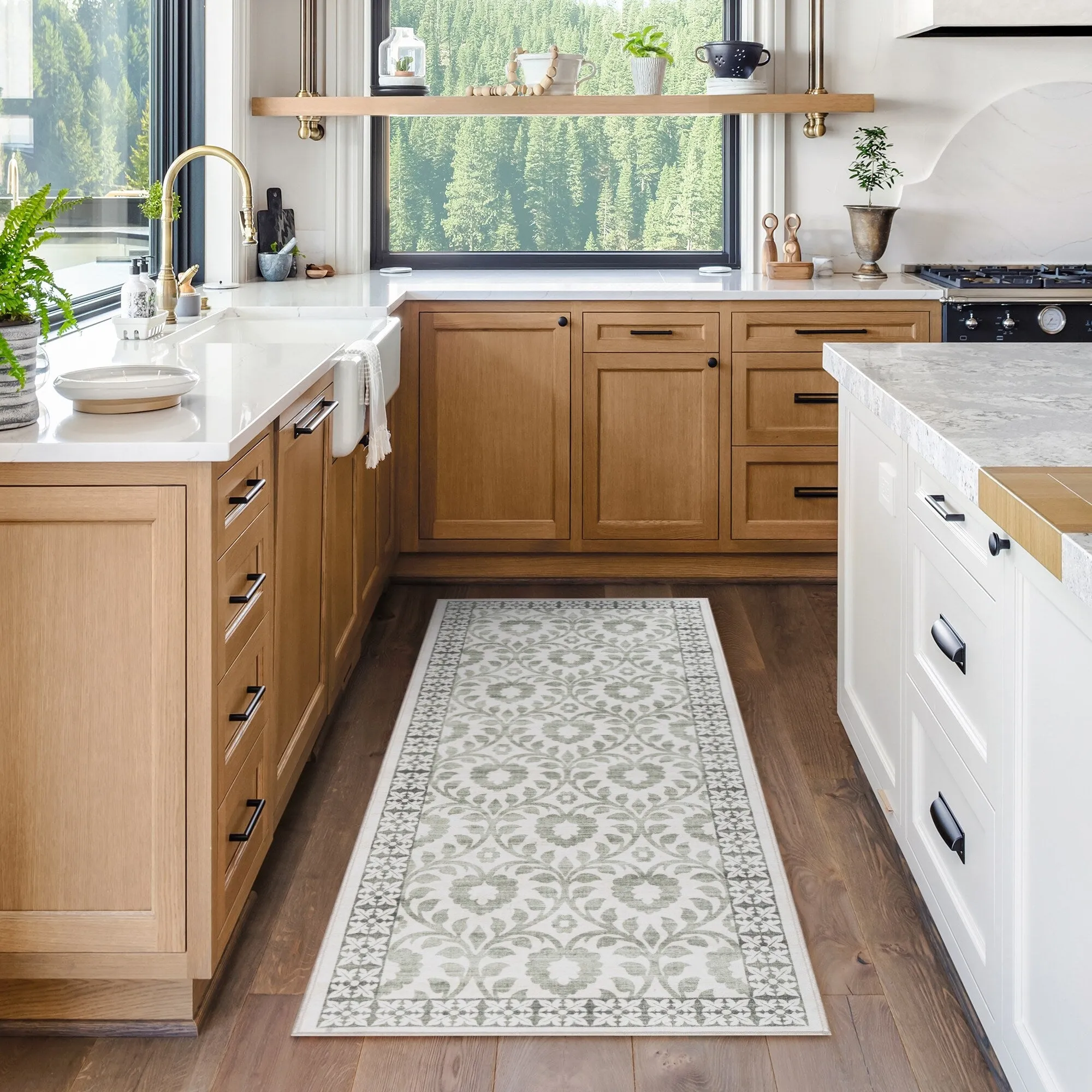 Gertmenian Crystal Print Soft Flat Pile Polyester Slip Resistant Washable Indoor Printed Area Rug Collection