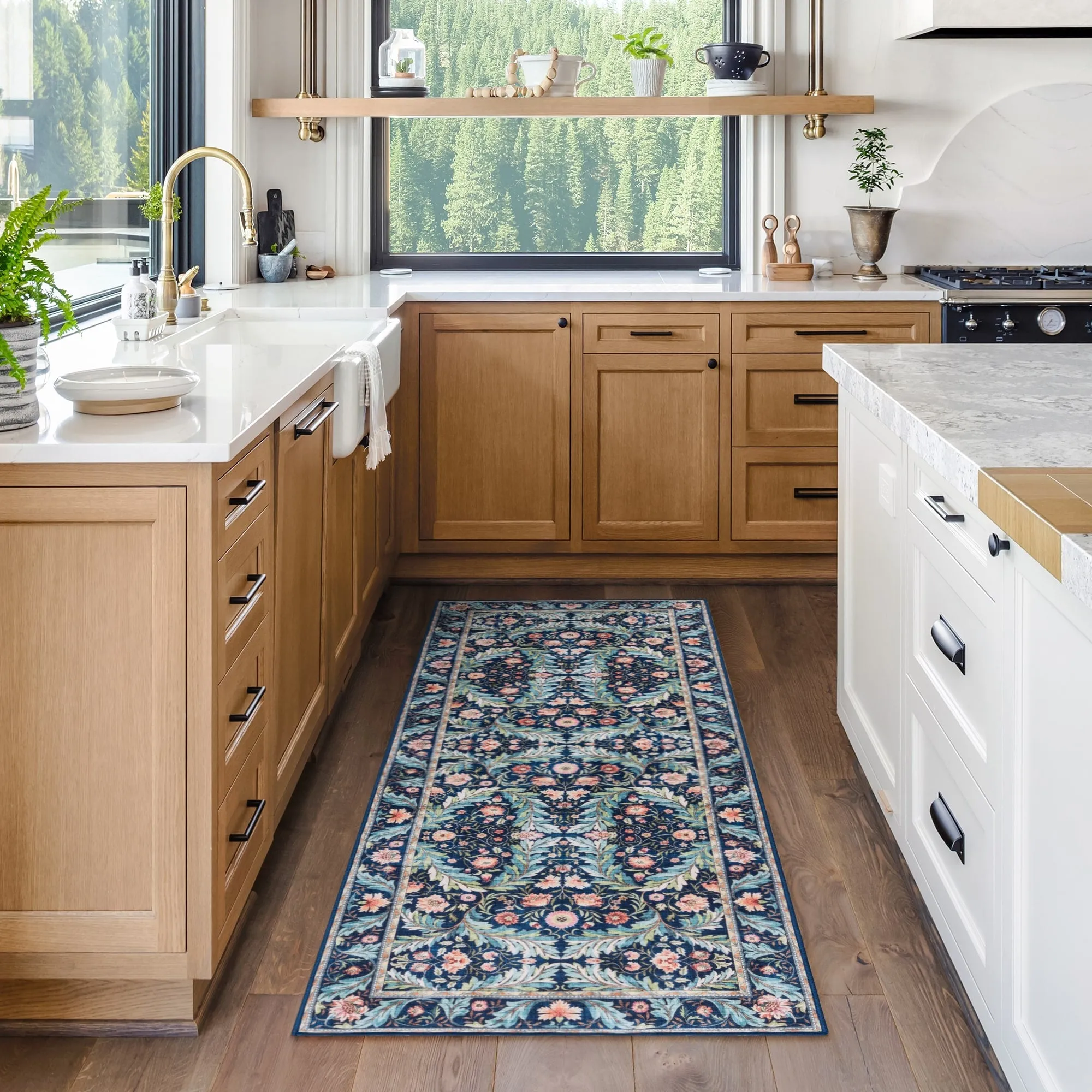 Gertmenian Crystal Print Soft Flat Pile Polyester Slip Resistant Washable Indoor Printed Area Rug Collection