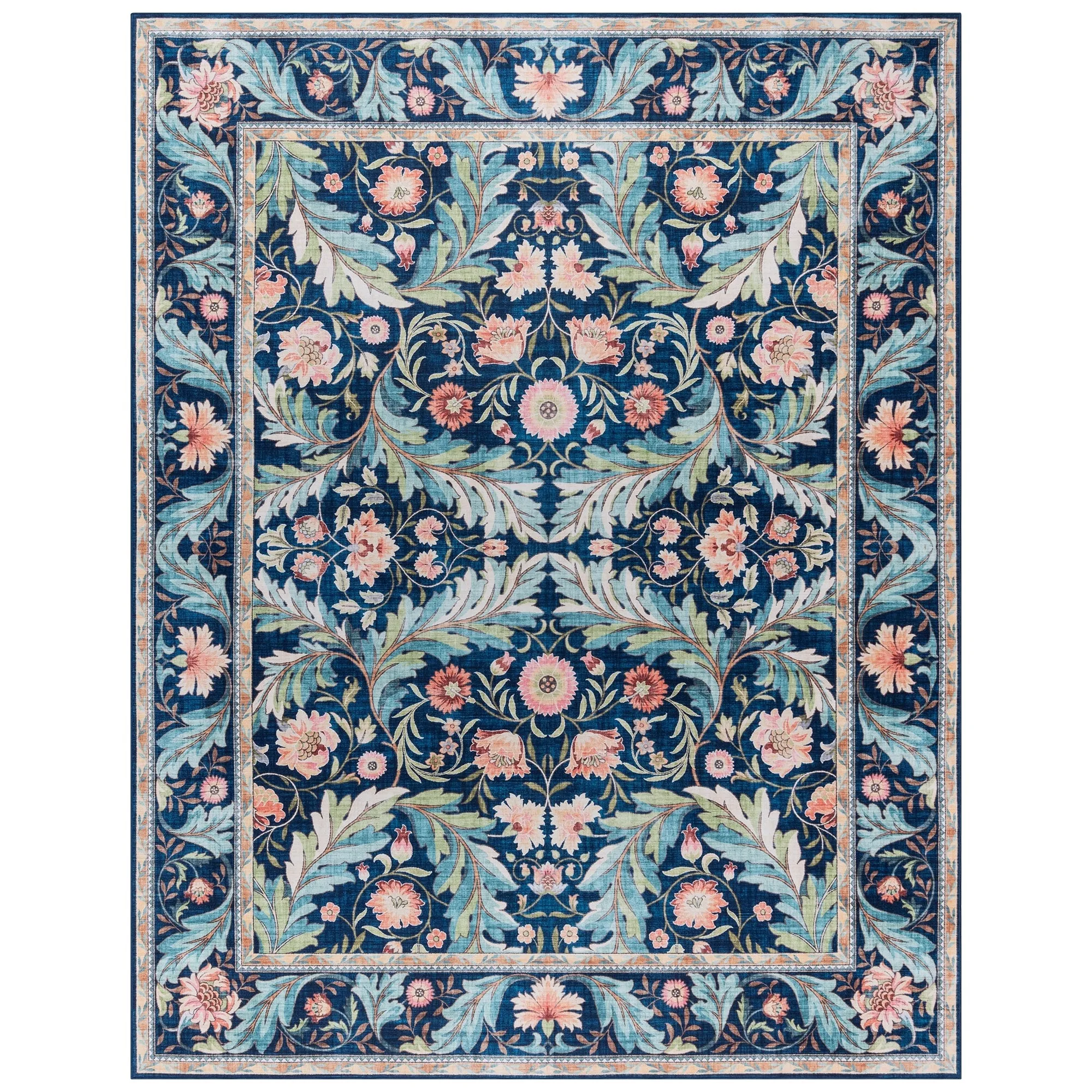 Gertmenian Crystal Print Soft Flat Pile Polyester Slip Resistant Washable Indoor Printed Area Rug Collection