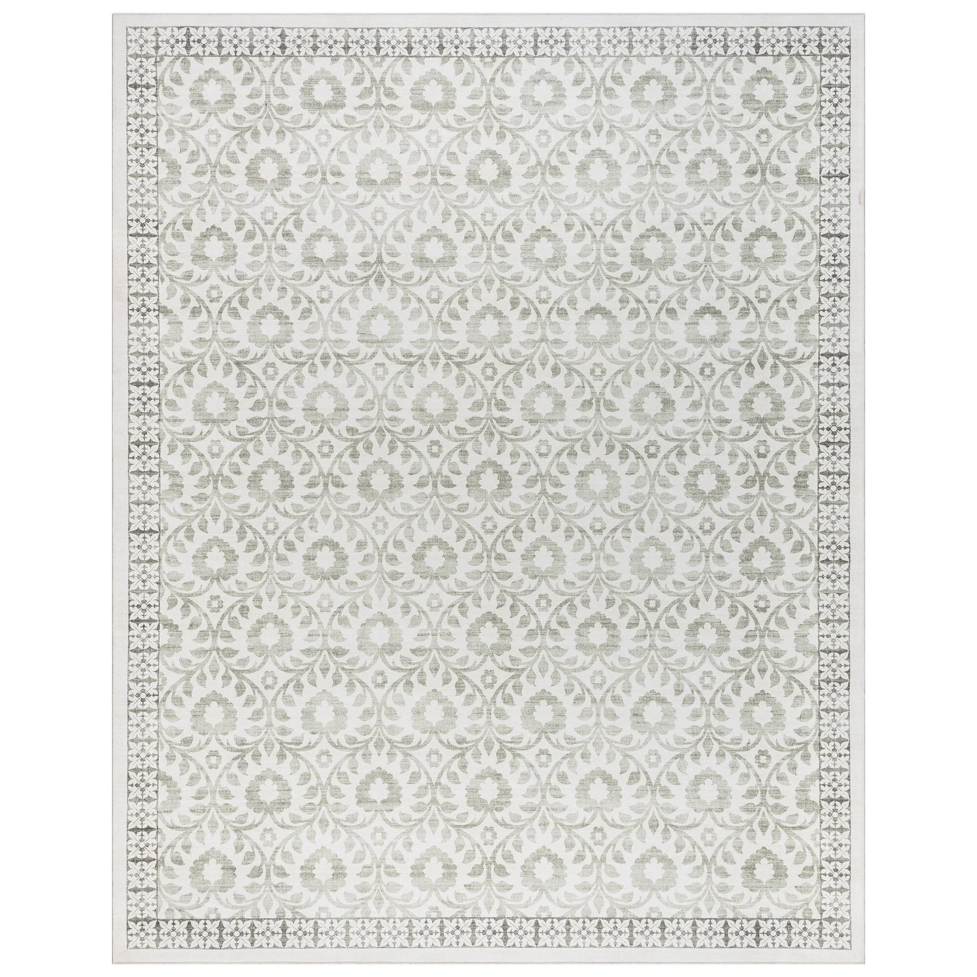 Gertmenian Crystal Print Soft Flat Pile Polyester Slip Resistant Washable Indoor Printed Area Rug Collection