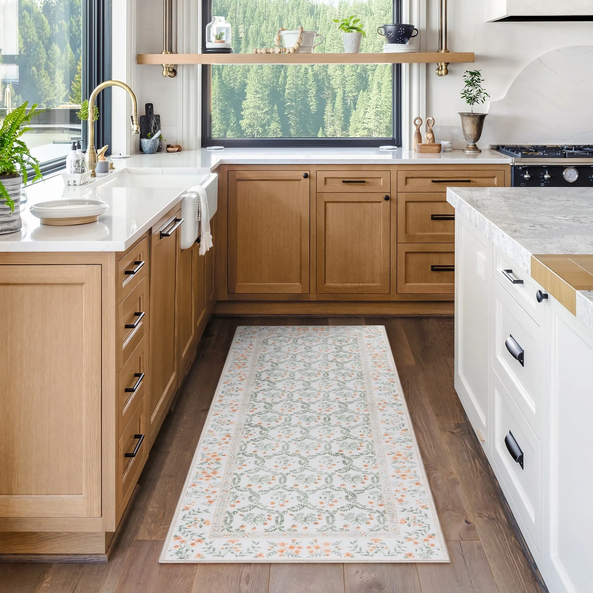 Gertmenian Crystal Print Soft Flat Pile Polyester Slip Resistant Washable Indoor Printed Area Rug Collection