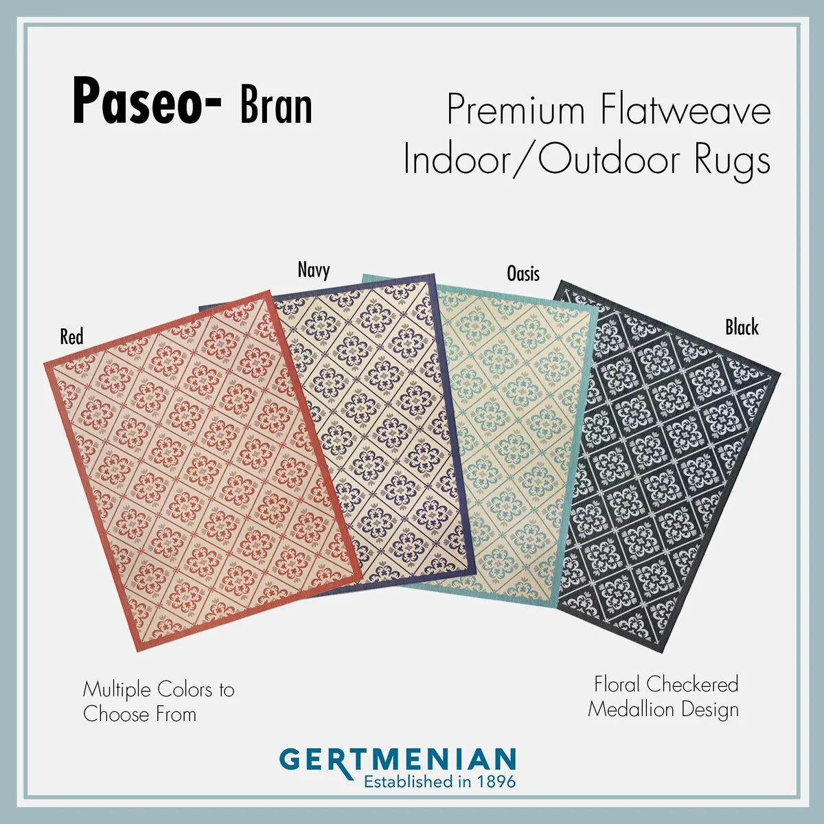 Gertmenian Paseo Bran Transitional Black Medallion Flatweave Indoor/ Outdoor Area Rug