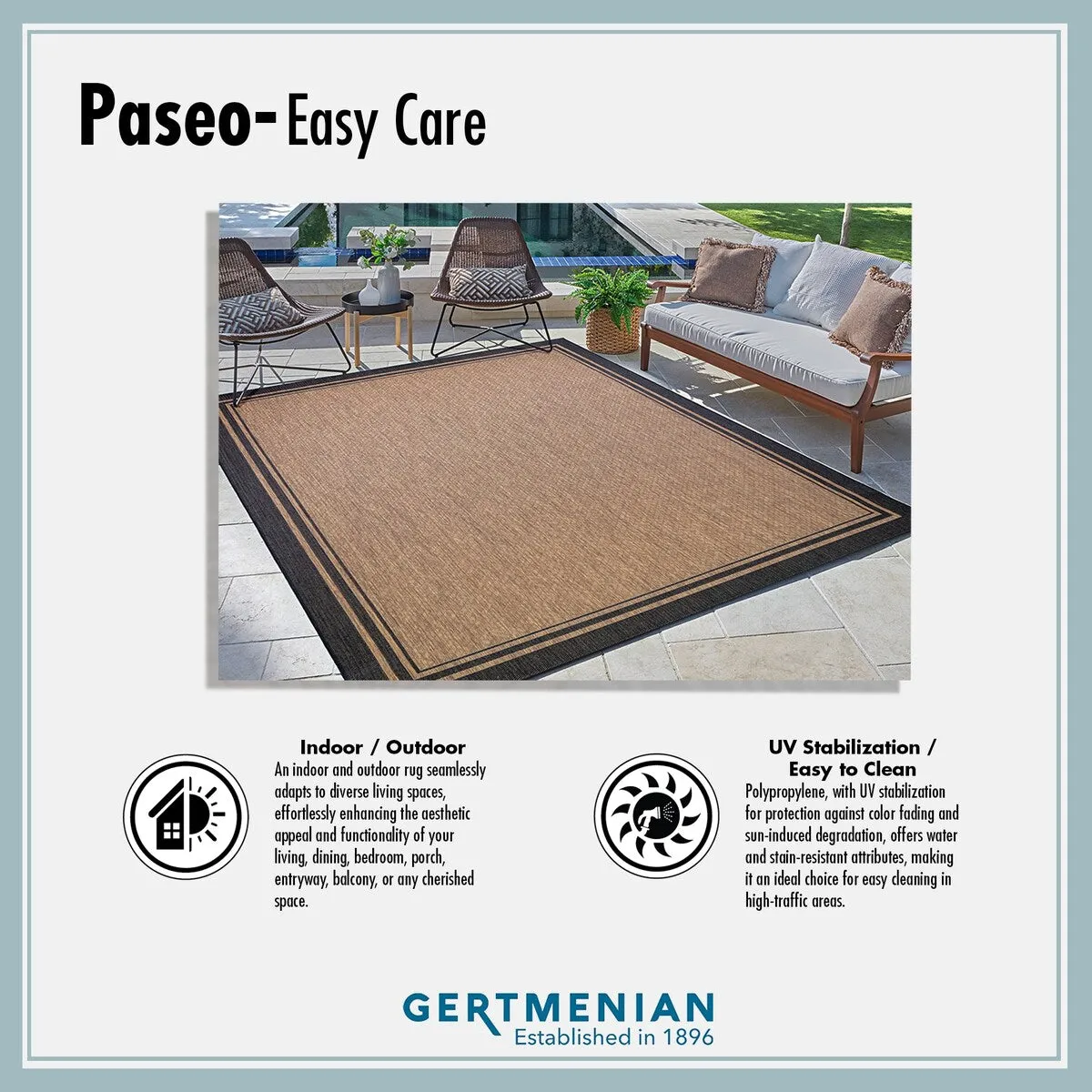 Gertmenian Paseo Bran Transitional Black Medallion Flatweave Indoor/ Outdoor Area Rug