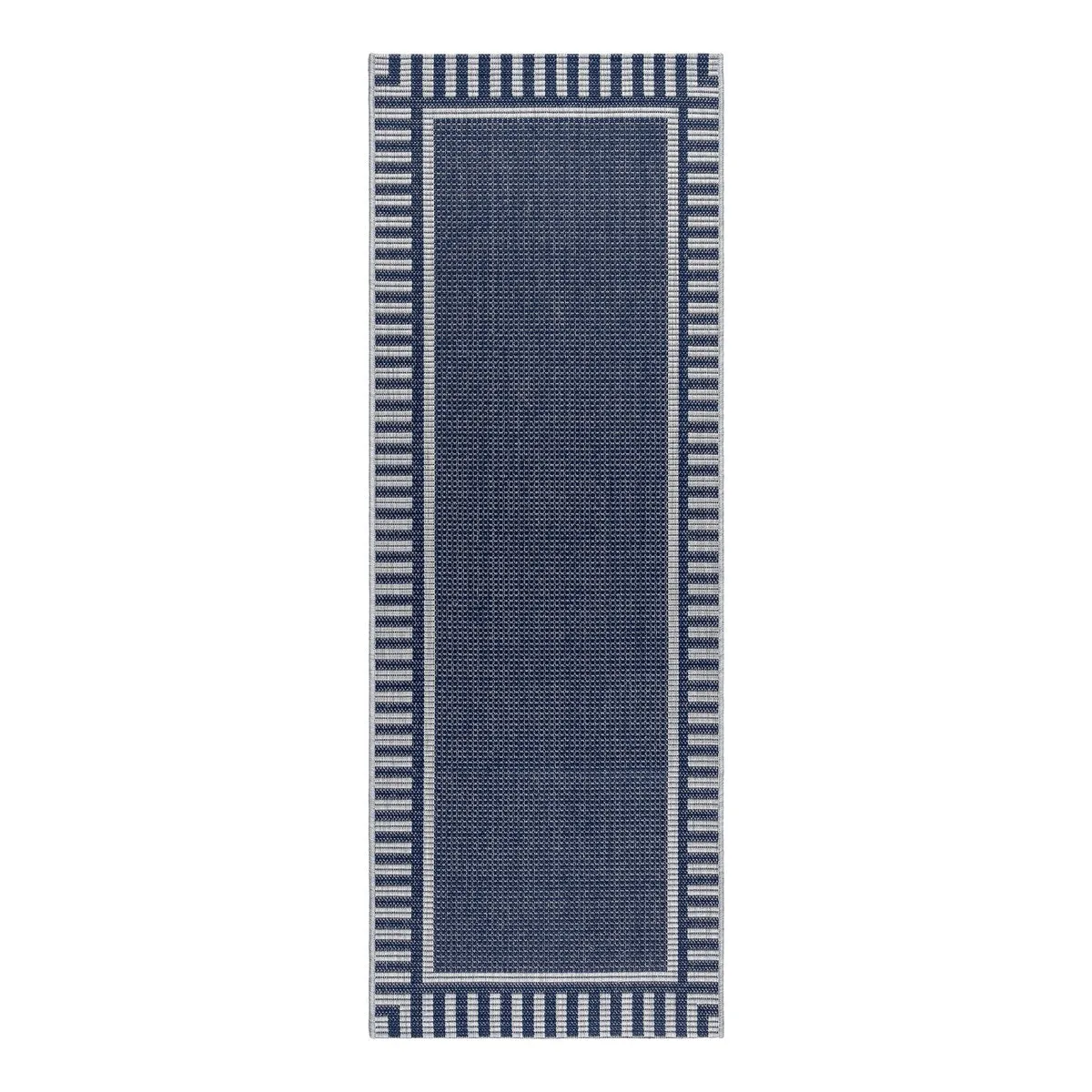 Gertmenian Paseo Kiano Modern Stripe Border Polypropylene Flatweave Indoor/ Outdoor Area Rug