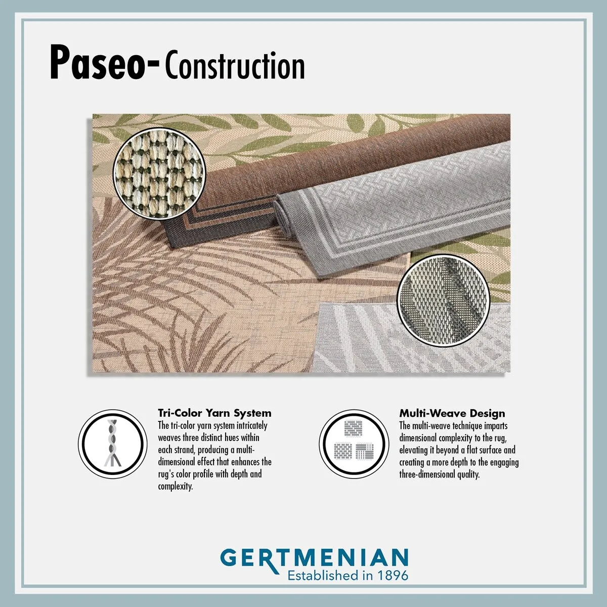 Gertmenian Paseo Kiano Modern Stripe Border Polypropylene Flatweave Indoor/ Outdoor Area Rug