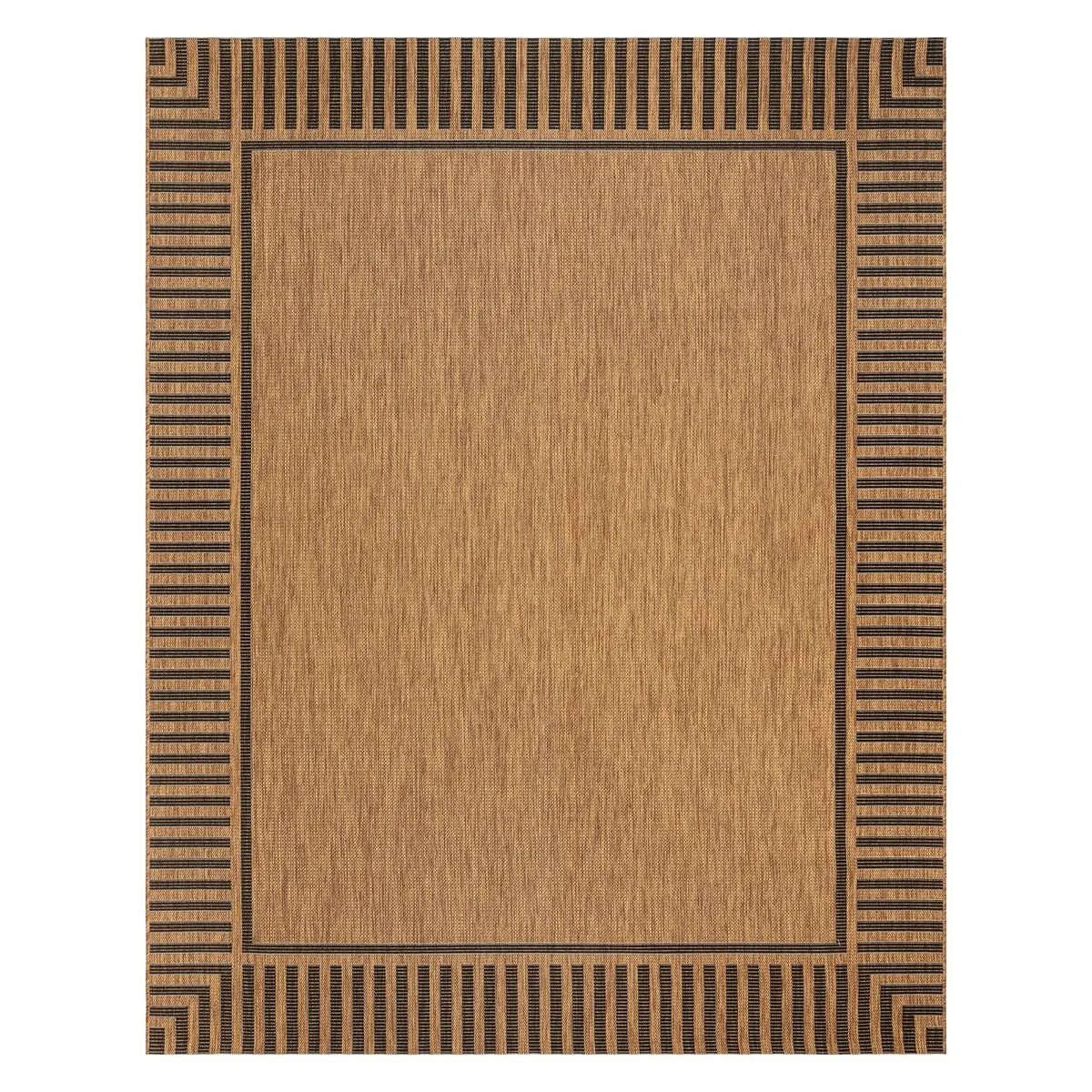 Gertmenian Paseo Kiano Modern Stripe Border Polypropylene Flatweave Indoor/ Outdoor Area Rug